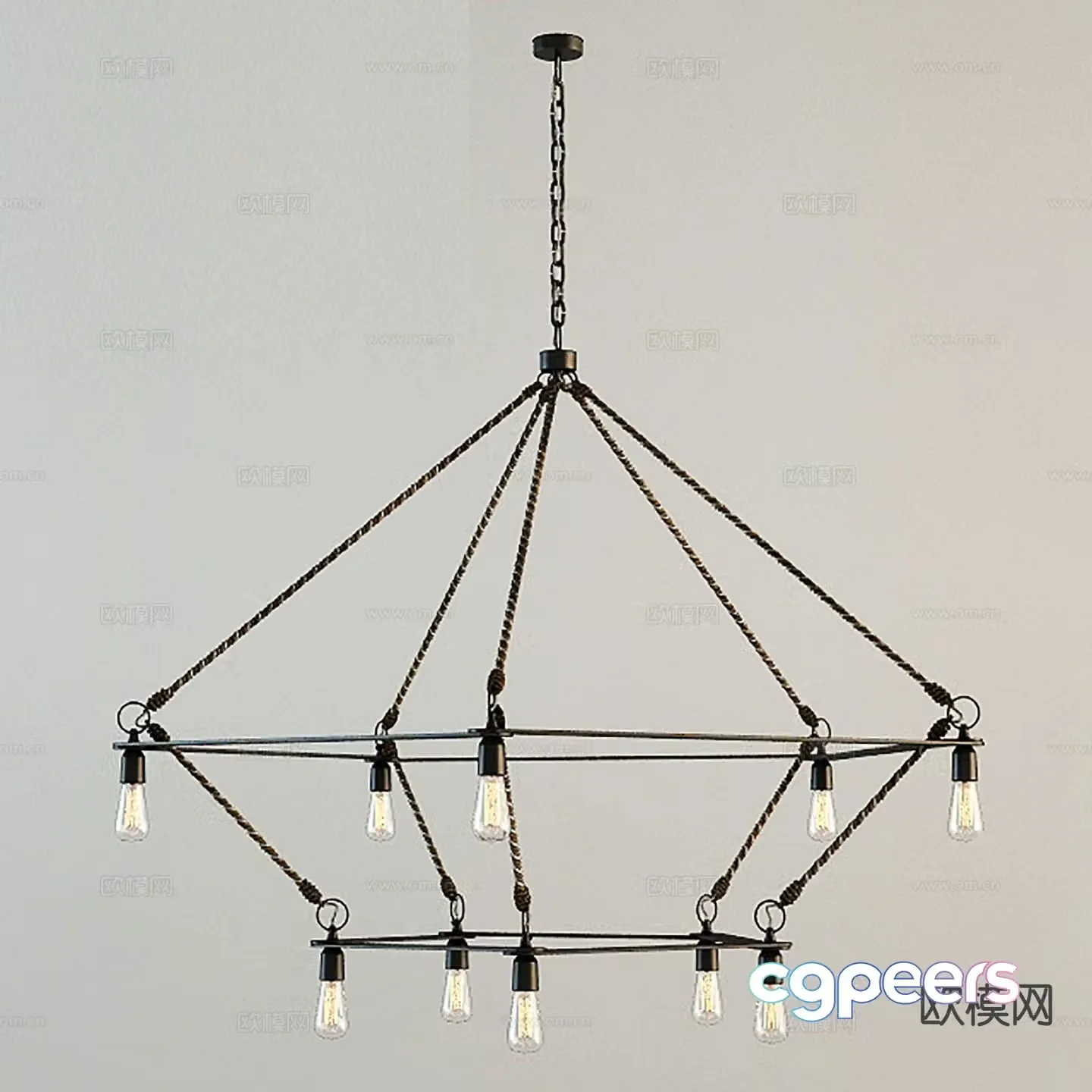 Fashion chandelier restaurant chandelier 3d model