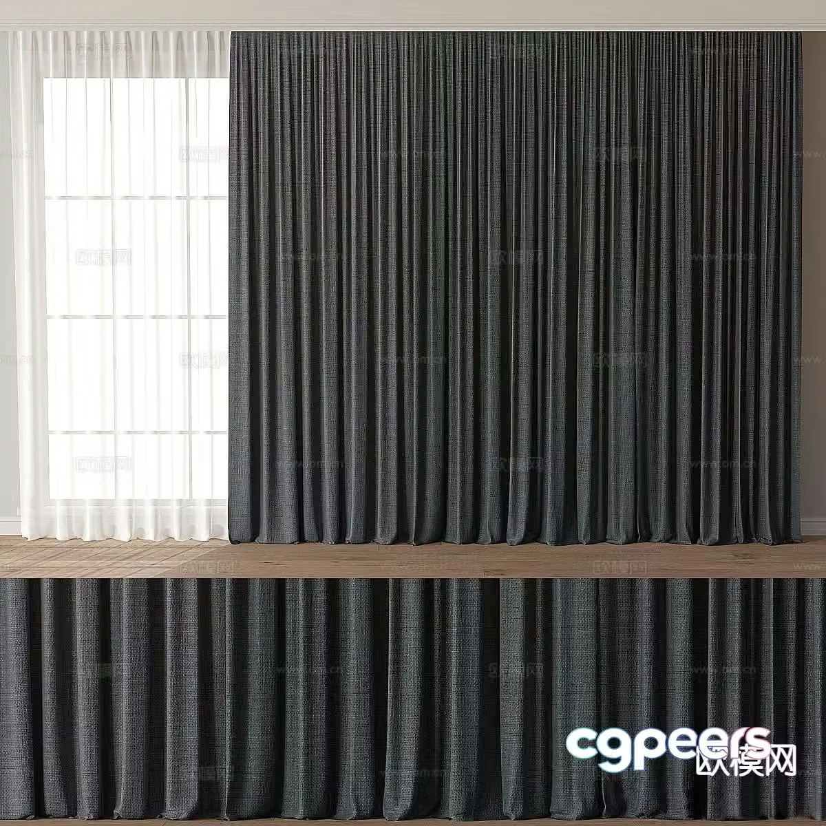 Plain curtains and screens 3d model
