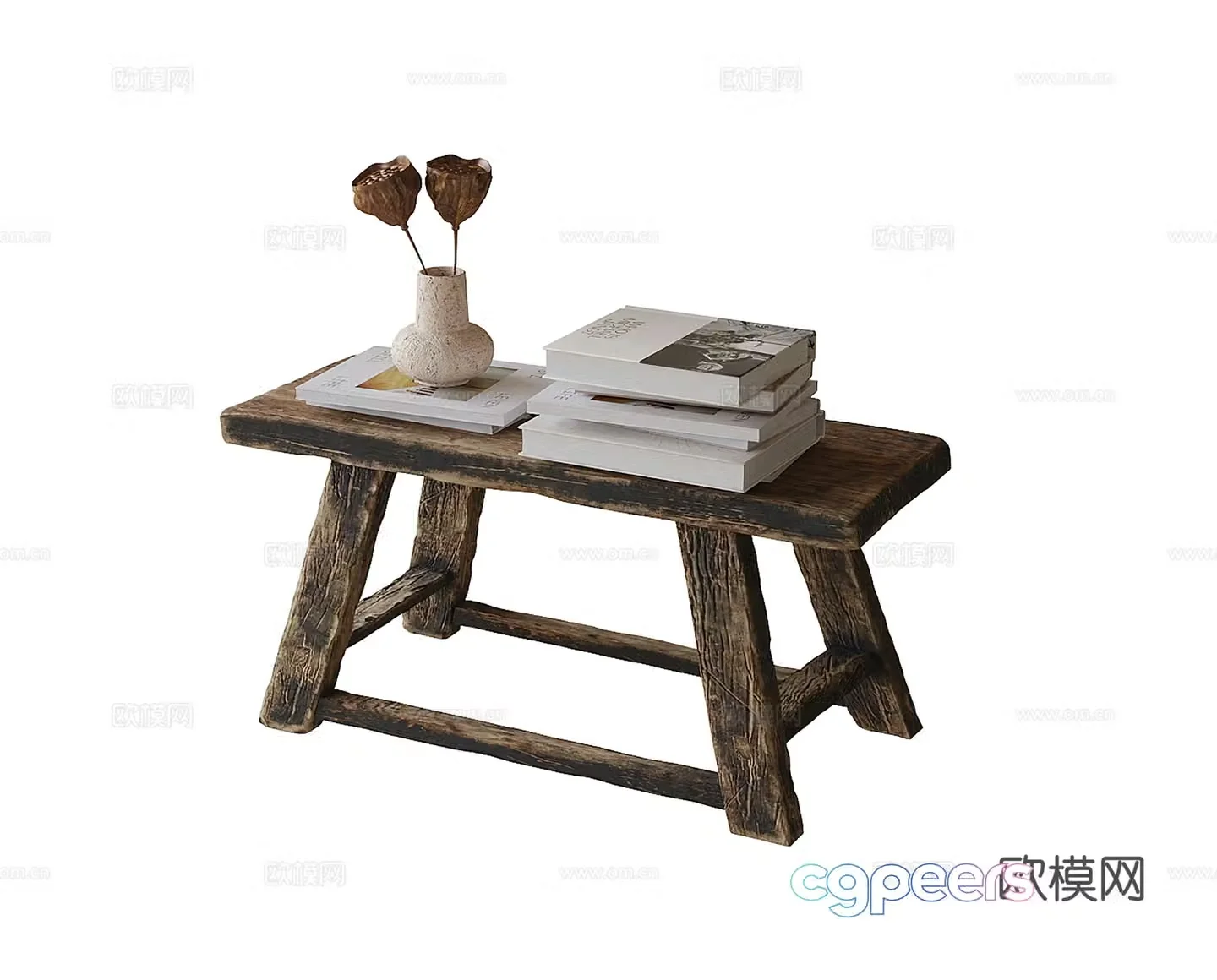 Modern retro style stool 3d model
