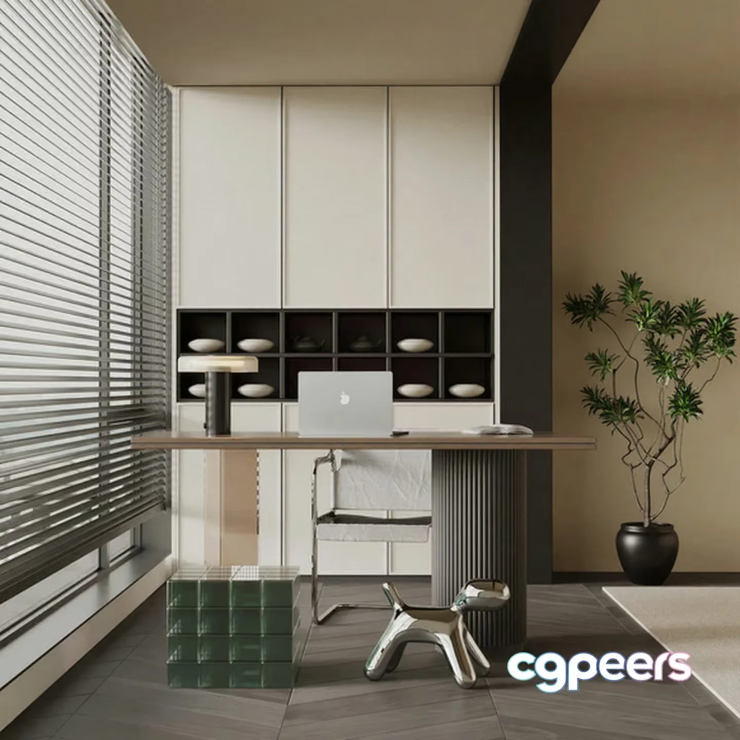 Modern Office Space 3D Model – 23101 – VRAY Render