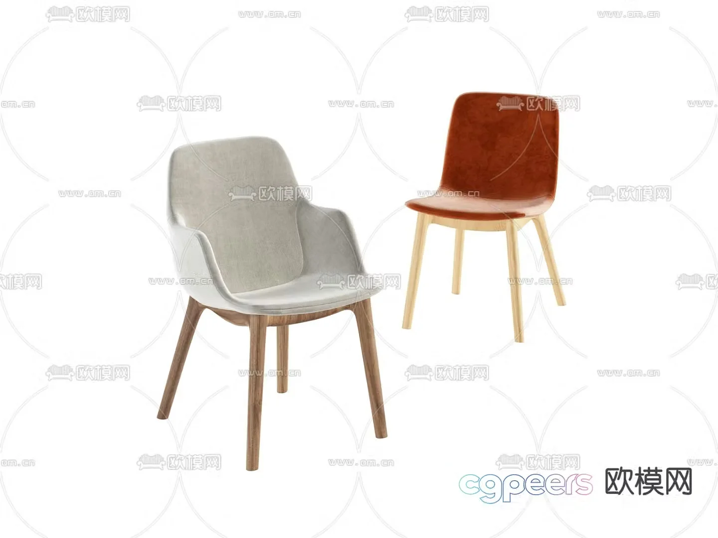 Modern chair dining chair 3d model