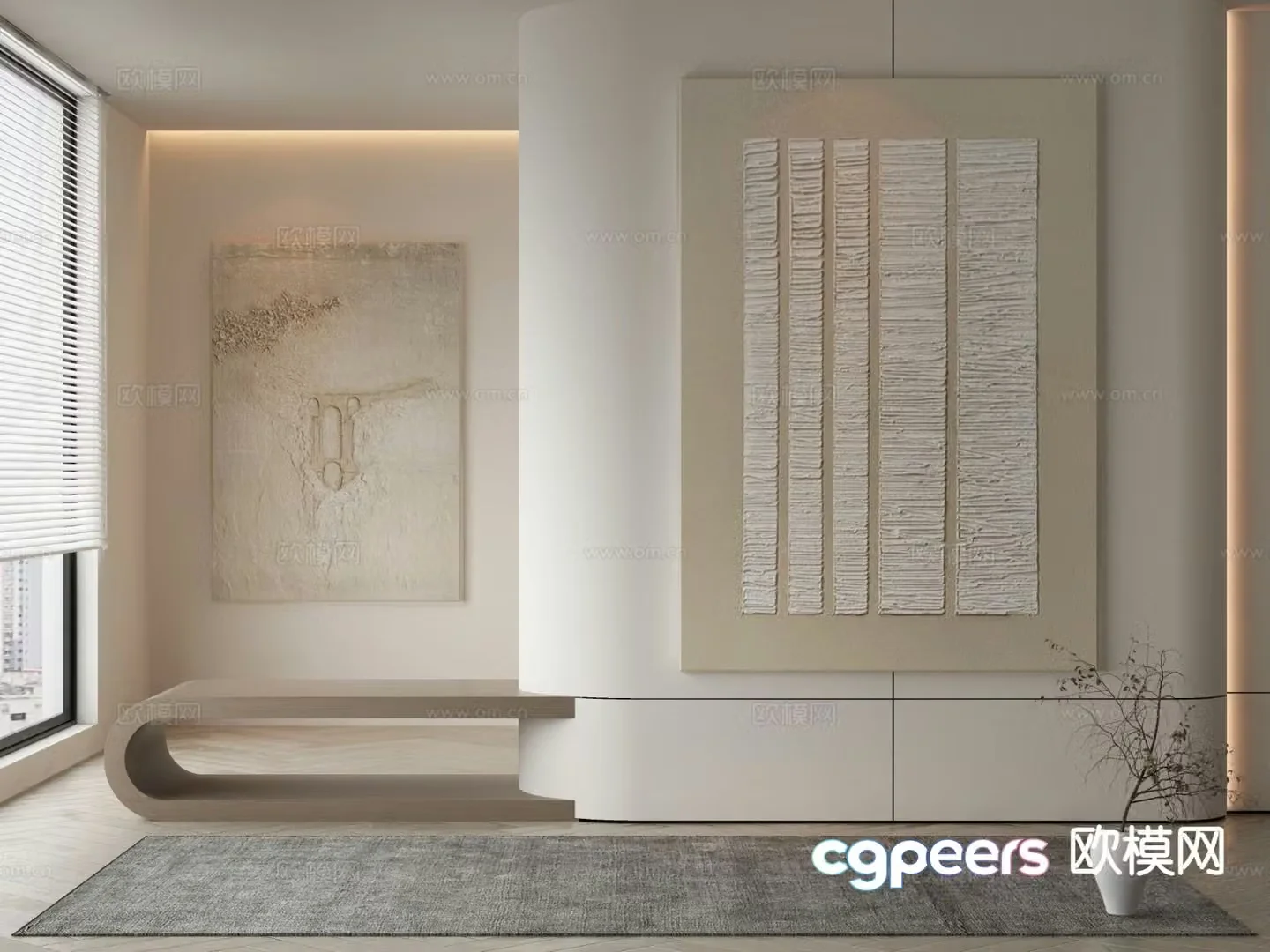 Modern decorative painting texture painting 3d model
