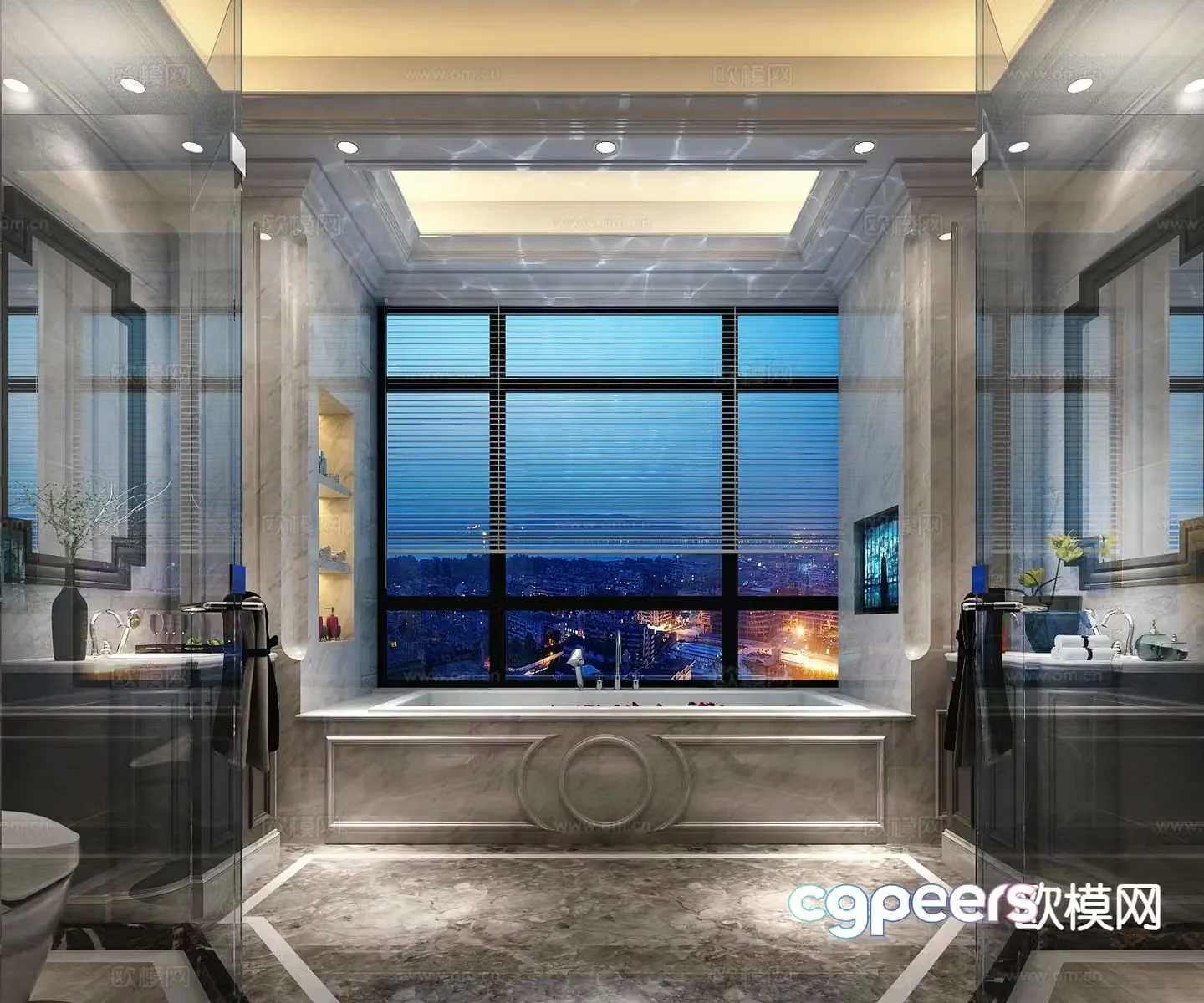 Neoclassical bathroom bathroom 3d model