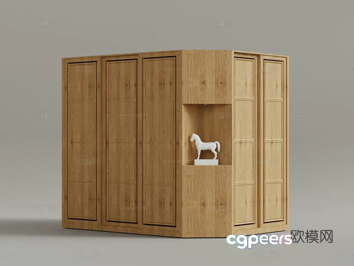 Wardrobe New Chinese corner wardrobe 3D model
