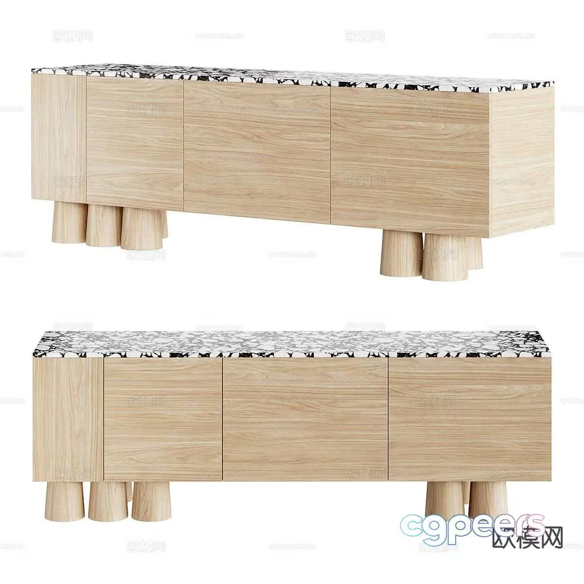 Medieval style entrance cabinet 3D model