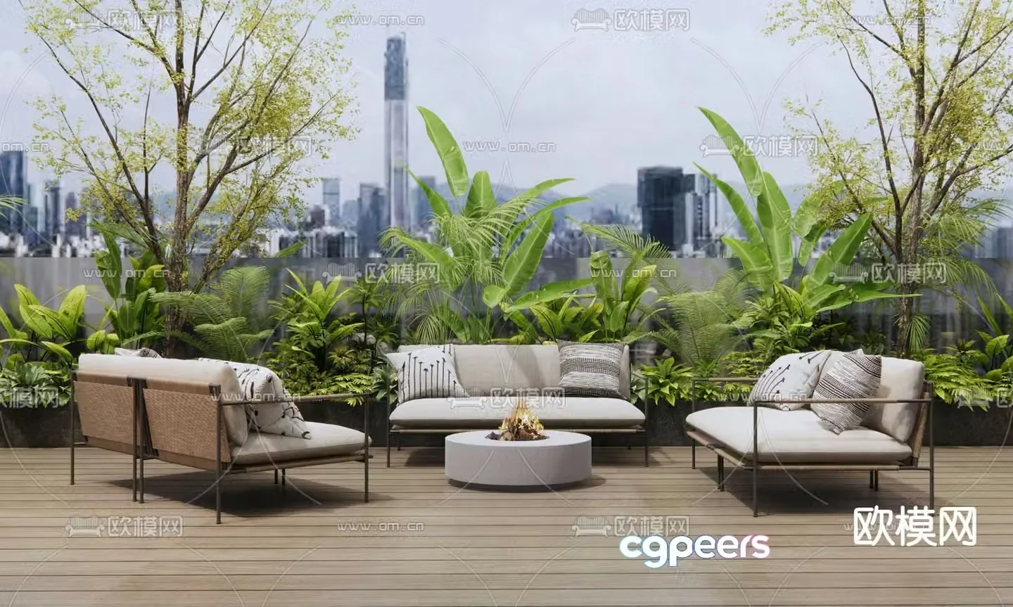 Outdoor sofa combination sofa 3d model