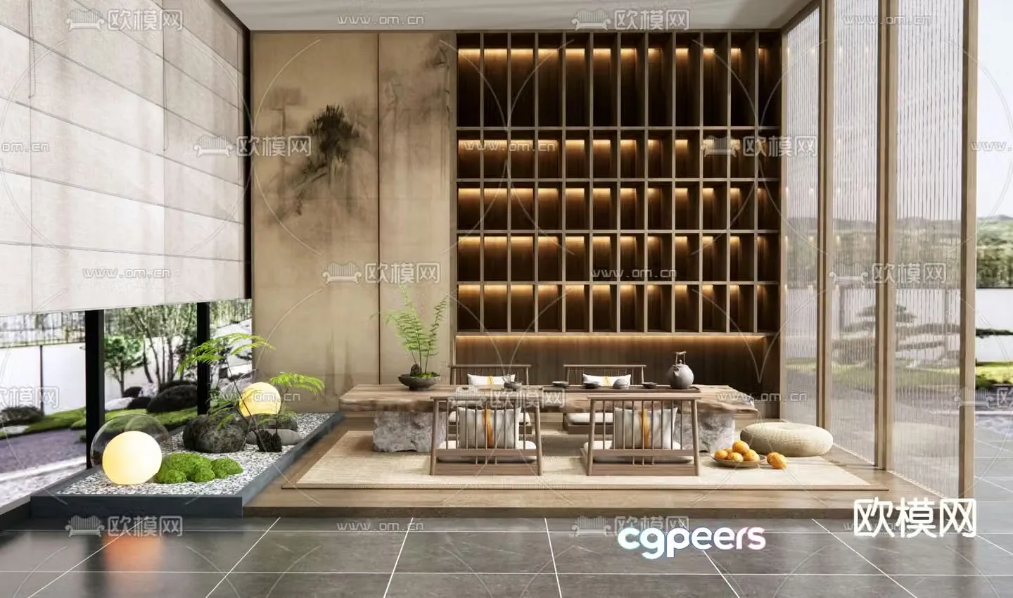 New Chinese tea room 3D model