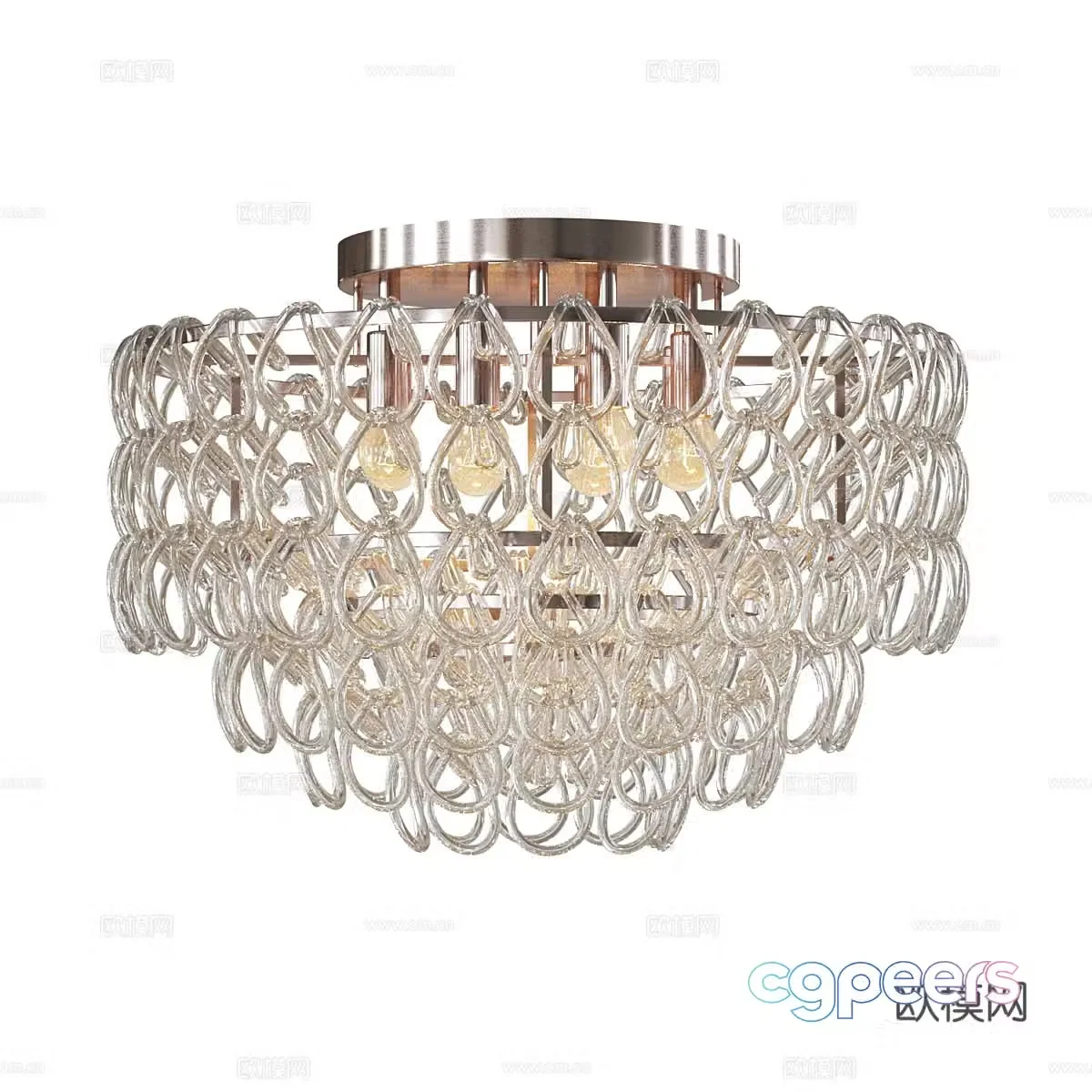 Modern simple chandelier chandelier simple chandelier living room chandelier glass chandelier 3d model
