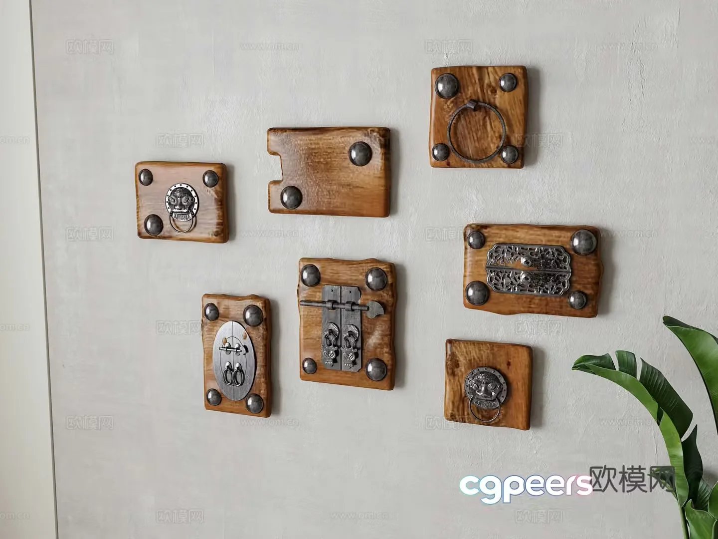 Retro wall decoration pendant 3d model