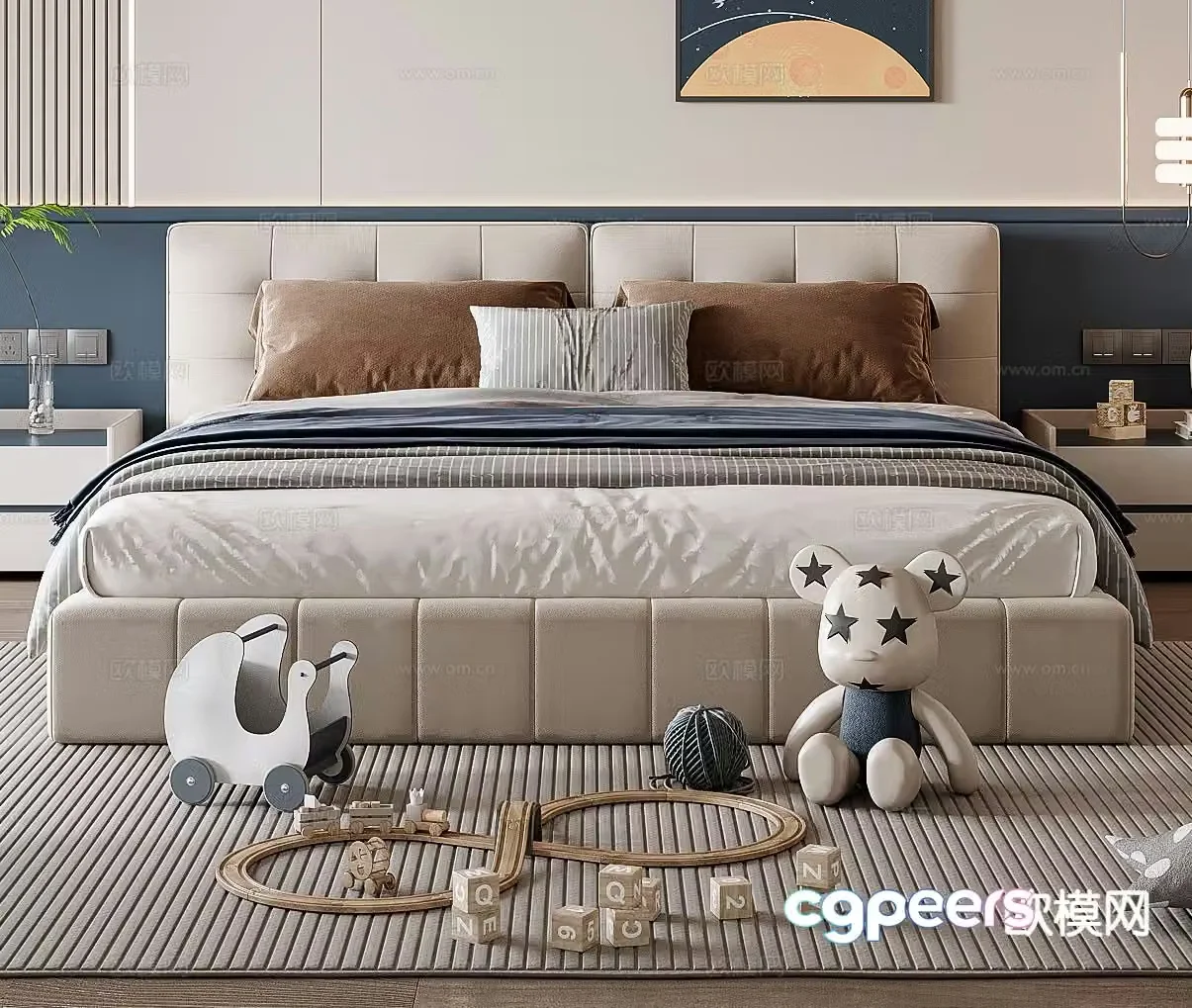 Modern children’s bed 3d model