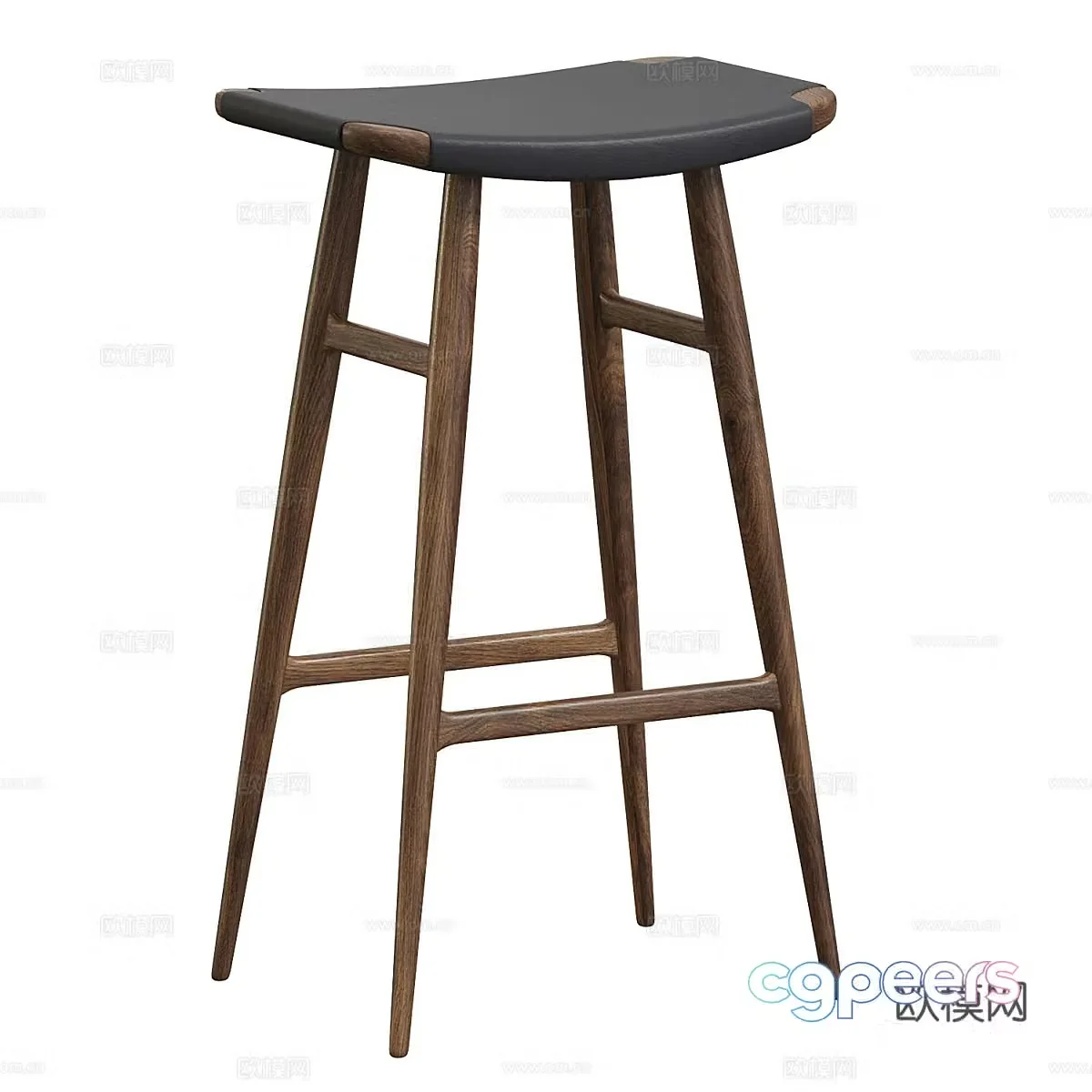 Wasabi Bar Stool Solid Wood Bar Stool Casual Bar Stool Outdoor Wall Light Garden Bar Stool Wood Bar Stool 3D Model