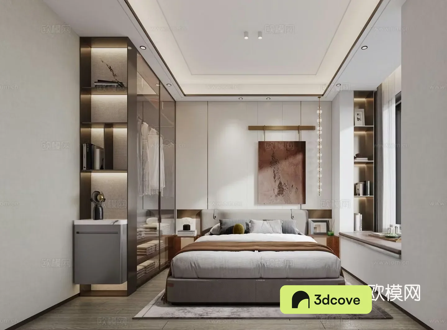 Modern small apartment bedroom
