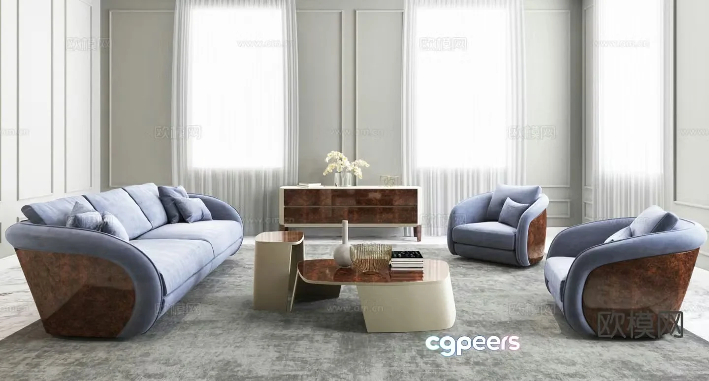 Bentley Italian sectional sofa 3d model