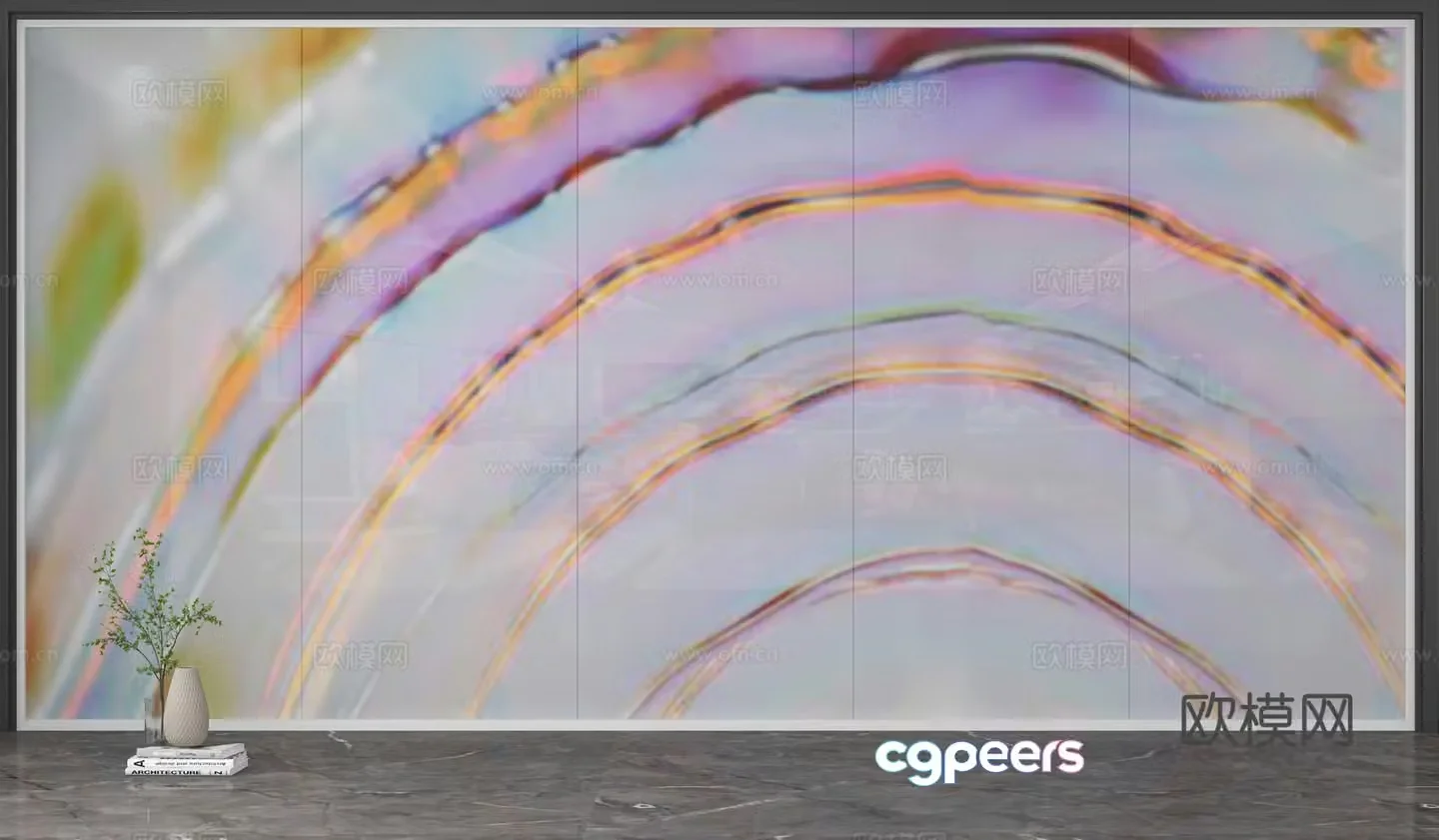 Modern colorful background wall 3d model