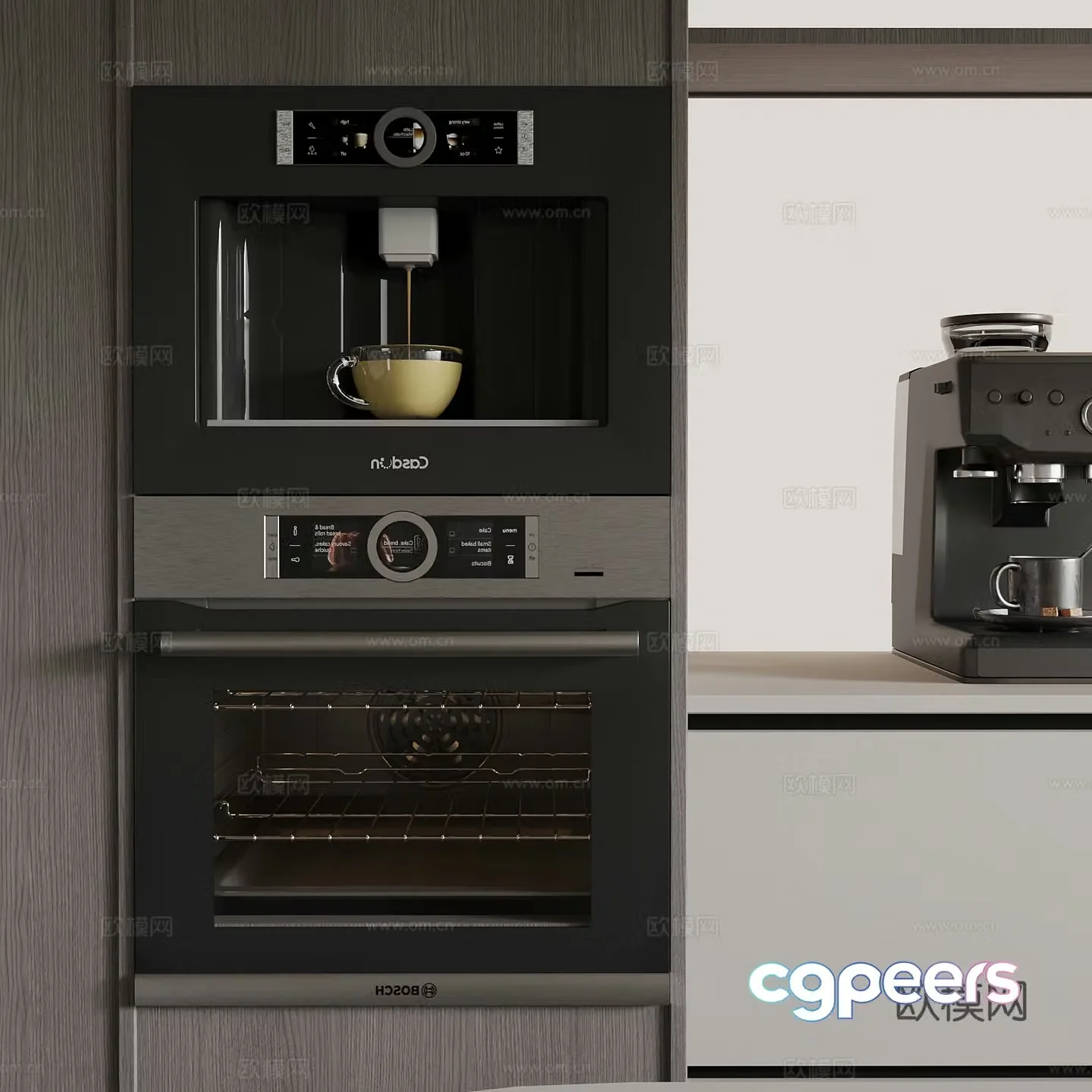 Modern steaming oven coffee machine direct drinker 3d model