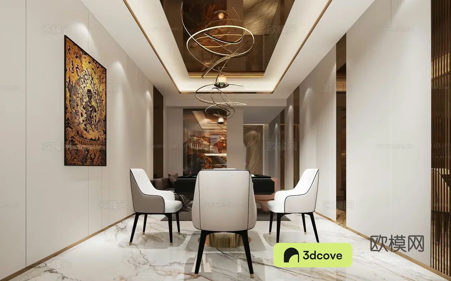 Modern chess and card room