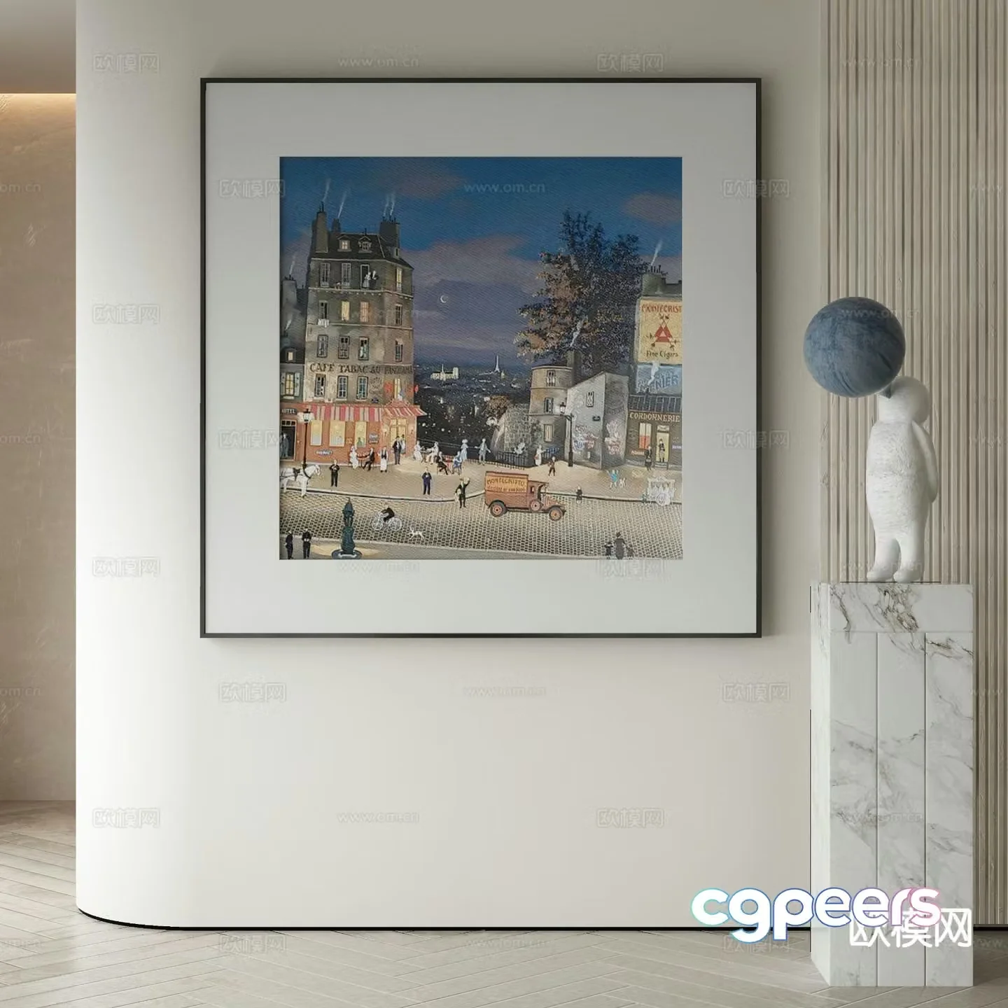 Decorative painting architectural painting hanging painting 3d model