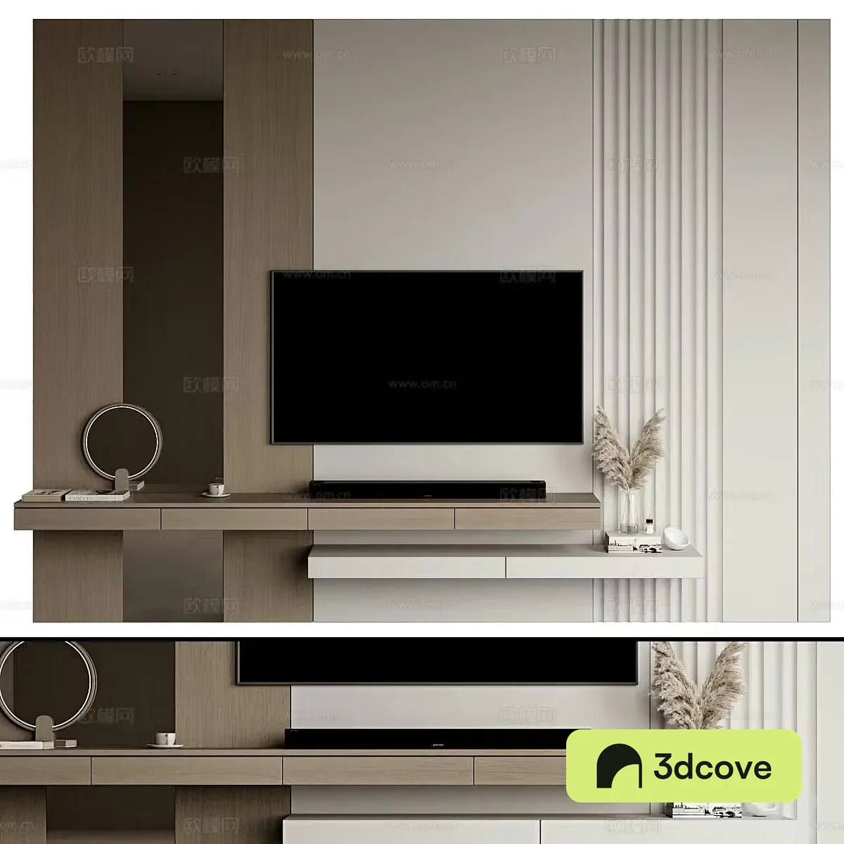 Modern Italian minimalist TV background wall