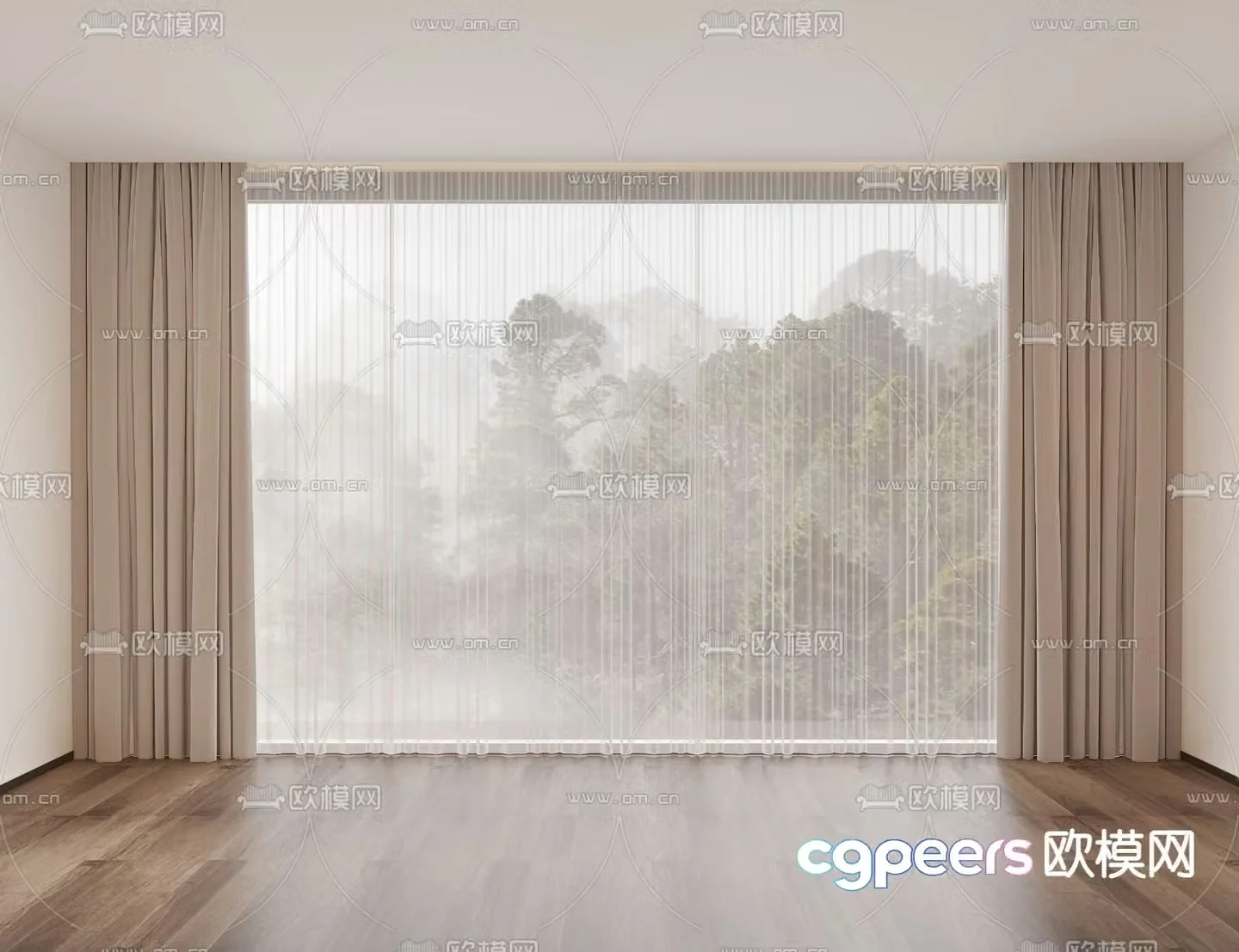 Plain curtains 3d model