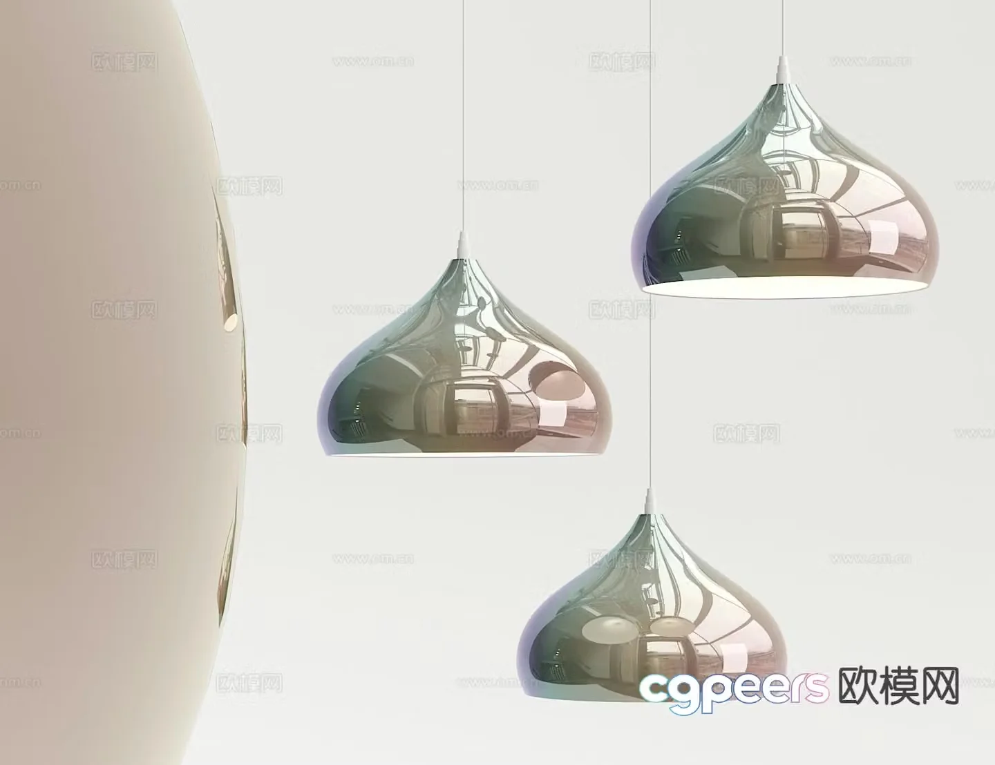 Modern colorful chandelier 3d model