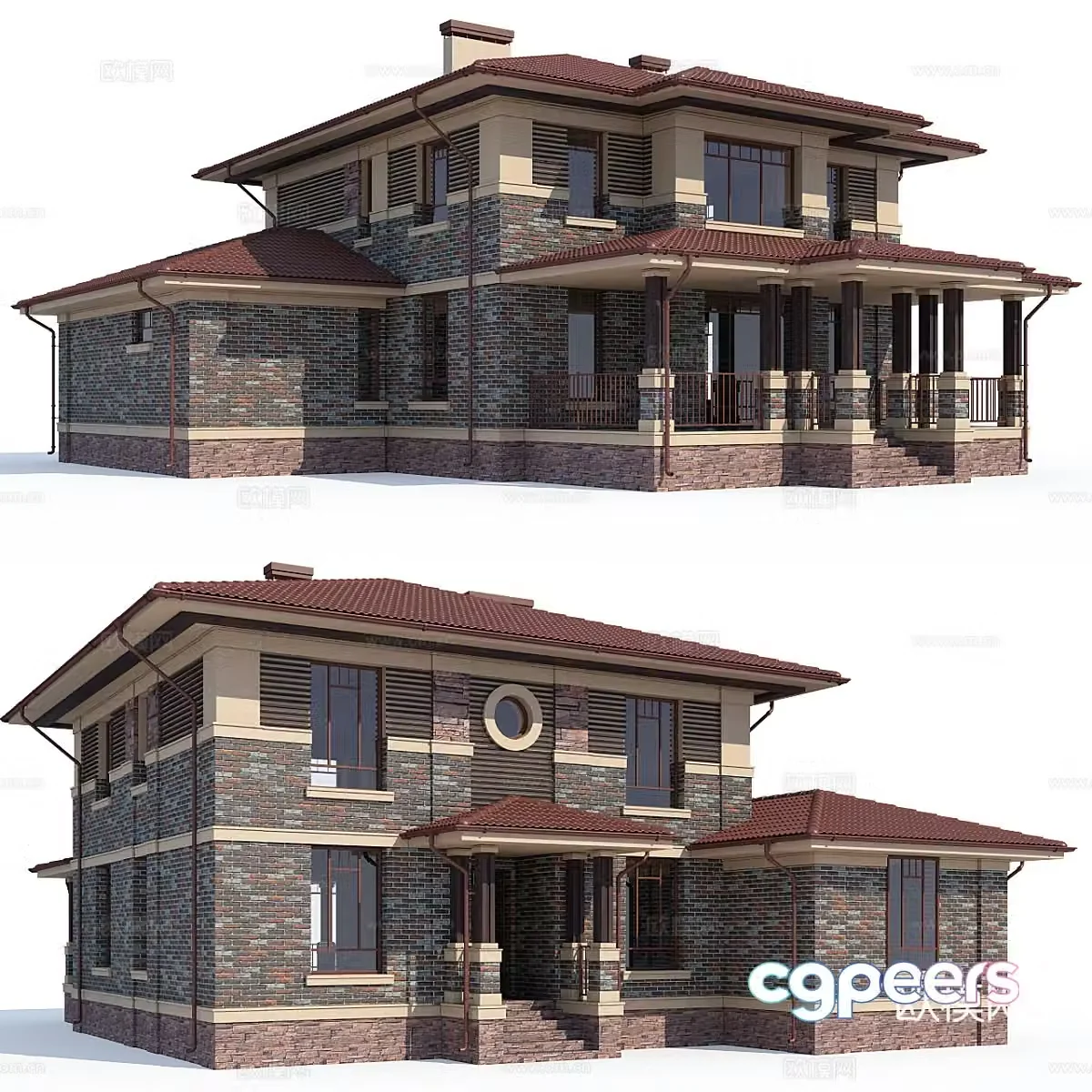 Villa exterior 3d model