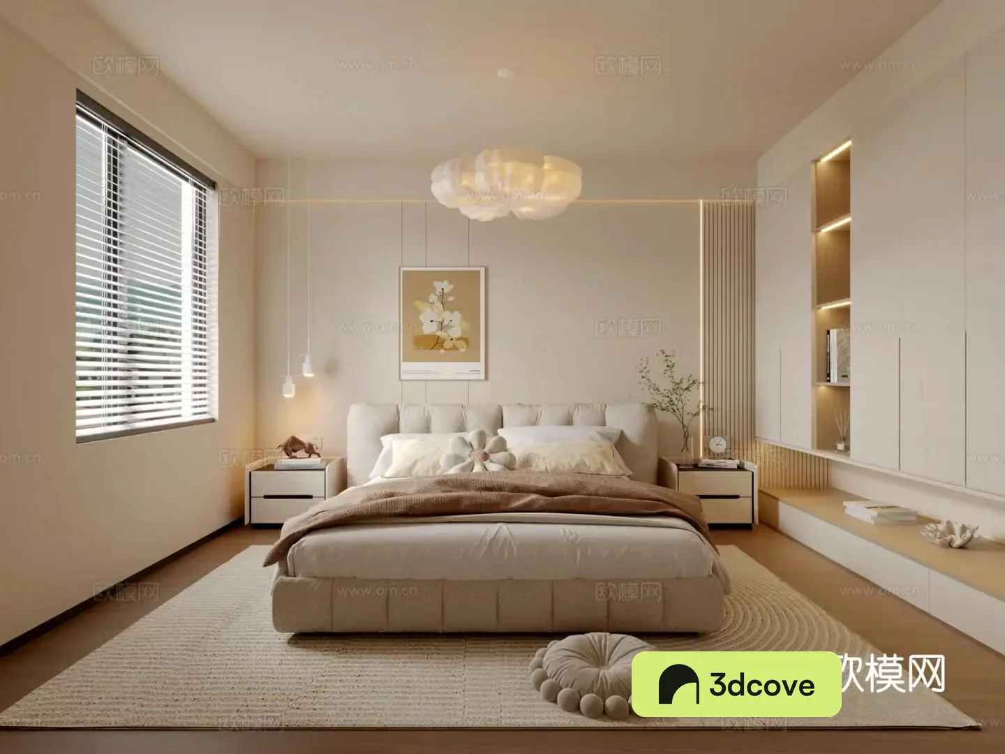Modern creamy bedroom