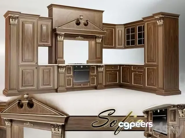 3ds Max Free – Classic style kitchen Sofia