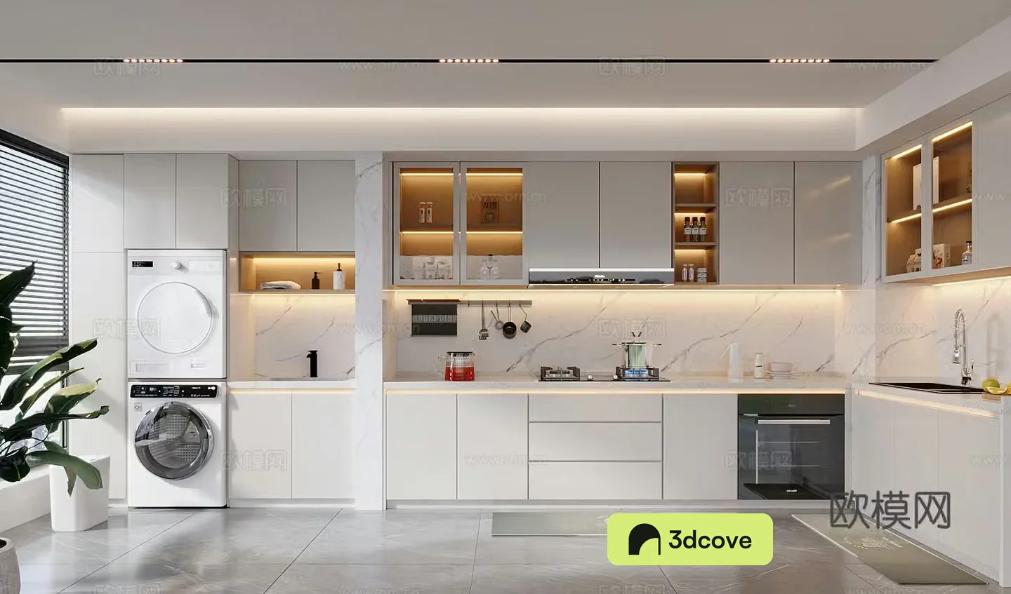 Modern creamy kitchen