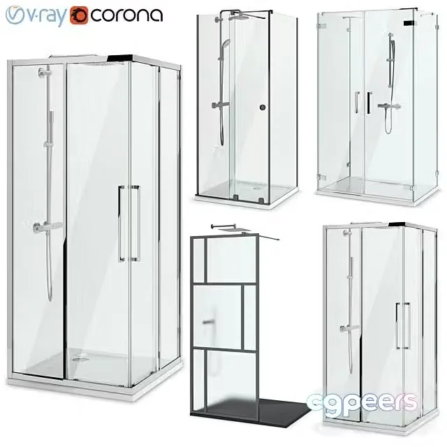 3ds Max Free – Showers Radaway West One Bathrooms and Ideal Set 125