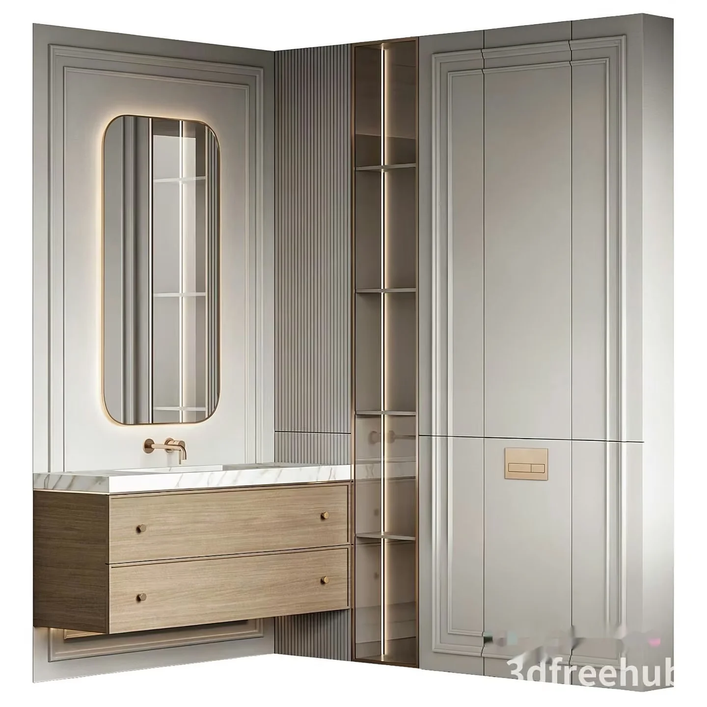 Modern Bathroom Vanity 3D Model – 21498 – VRAY Render