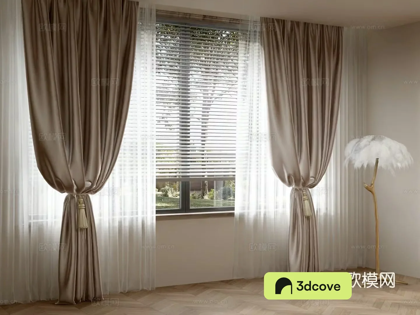 American French curtains venetian blinds