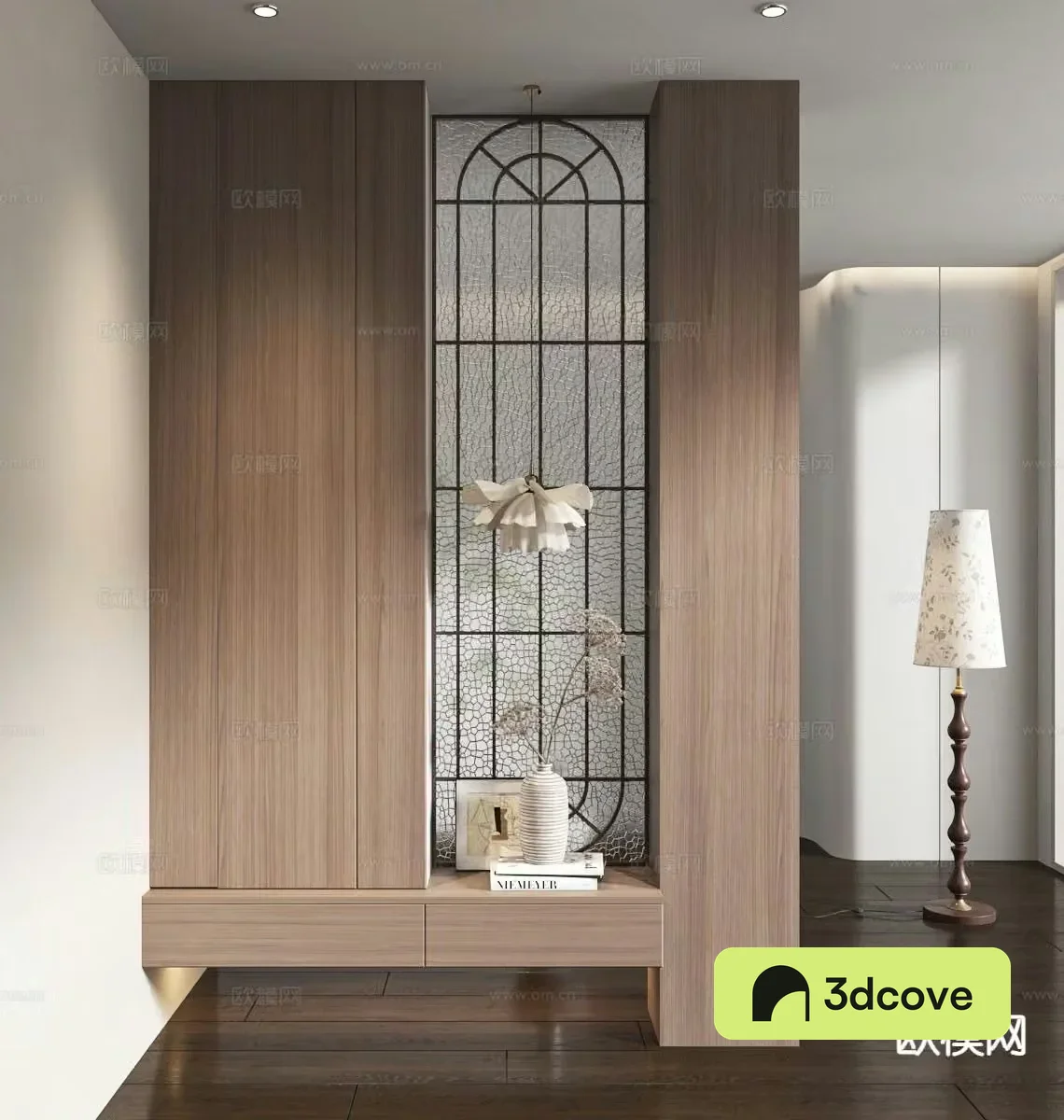 Medieval style partition shoe cabinet