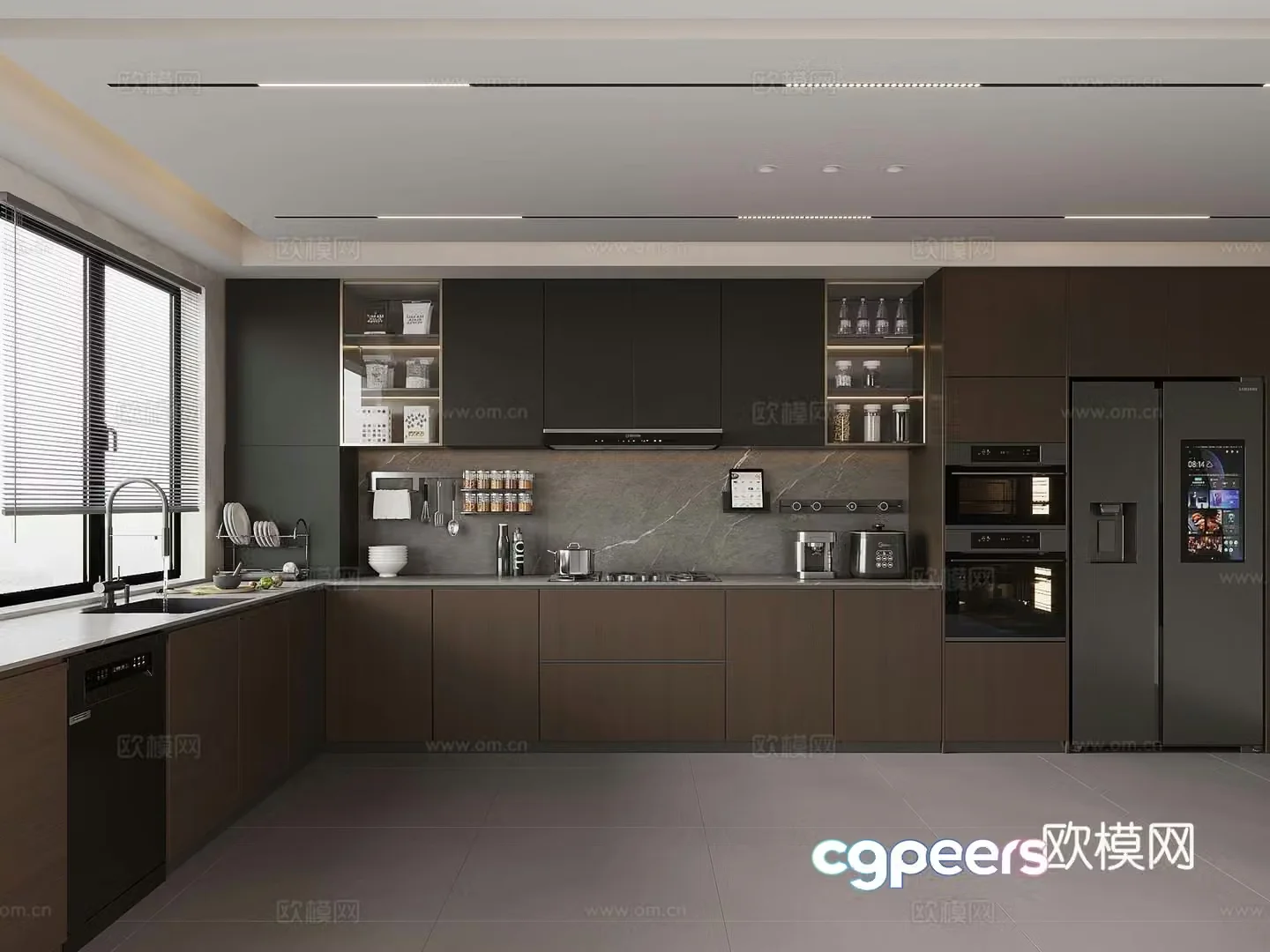 Italian kitchen cabinets refrigerators other appliances 3D models