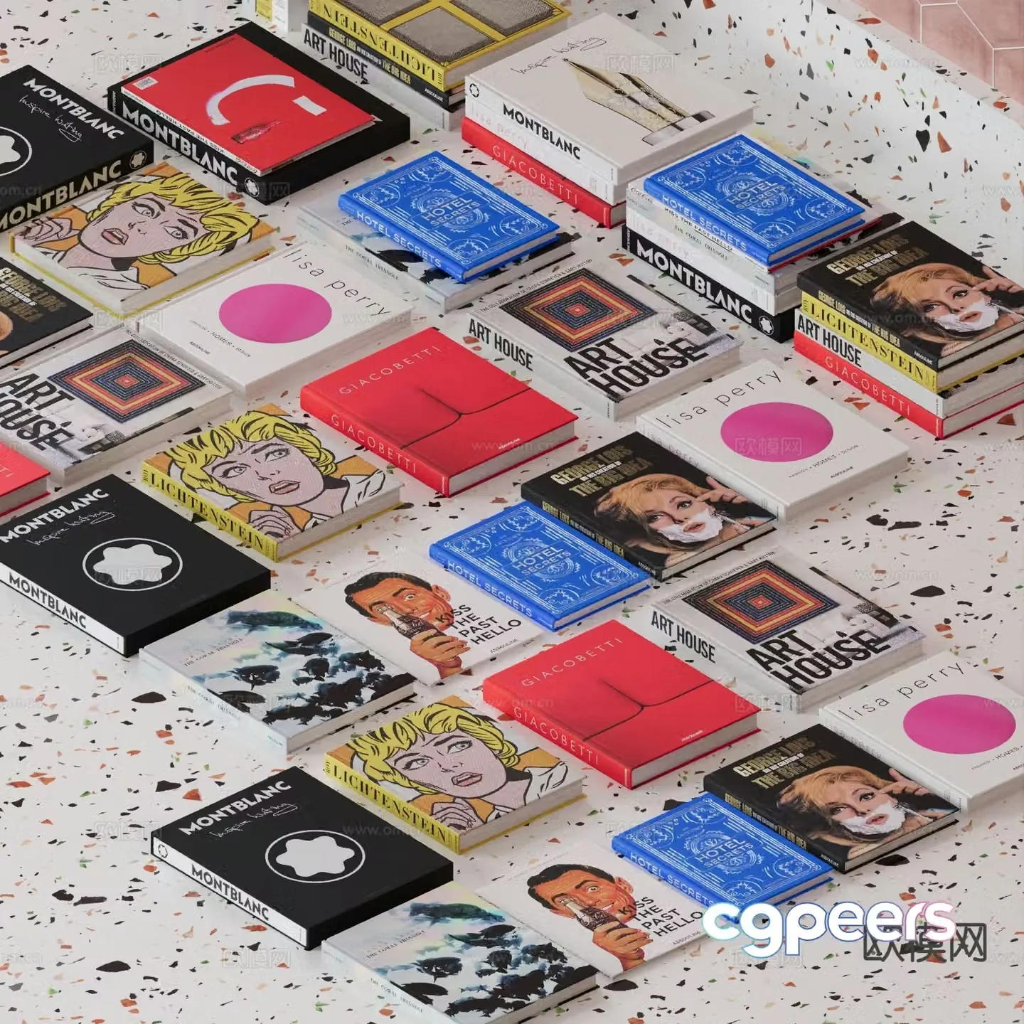 modern book book 3d model