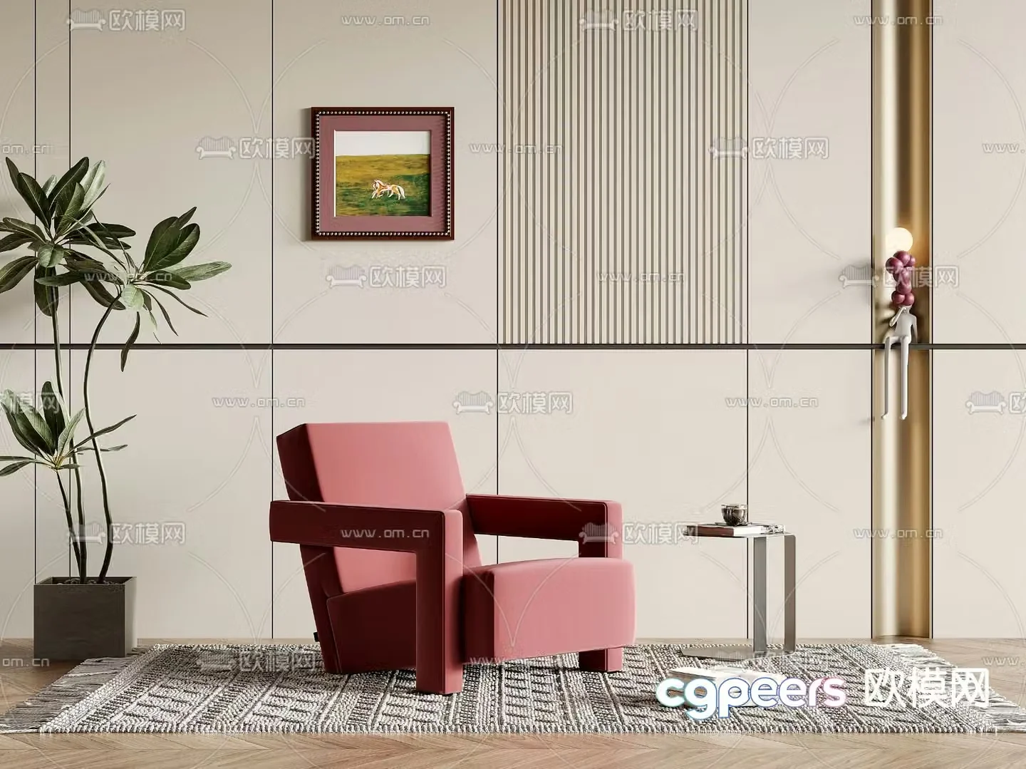 Single sofa leisure sofa 3d model