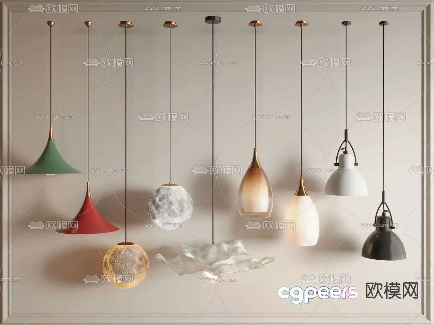 Creative small chandelier bedside chandelier 3d model