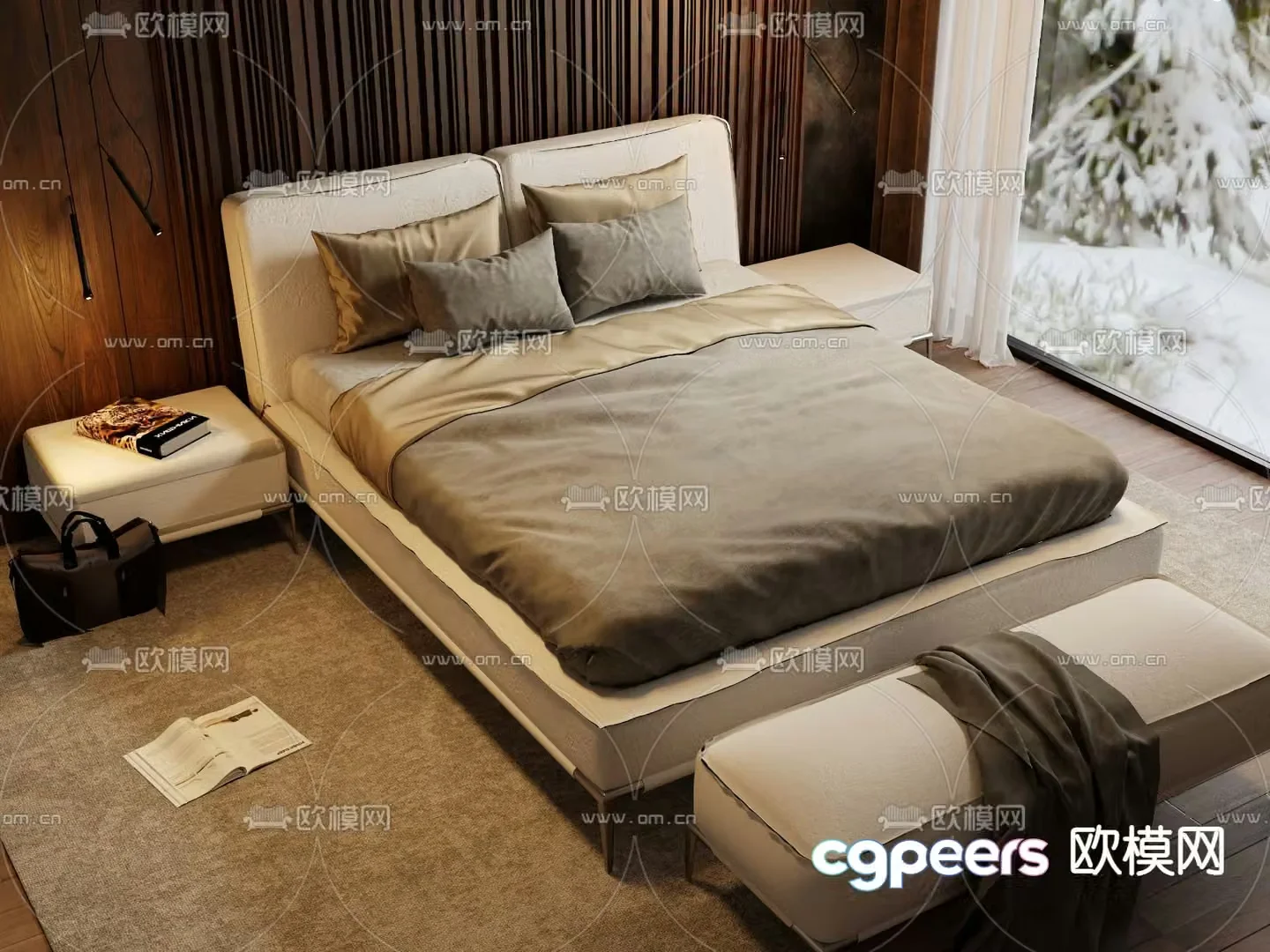 Elica Roche Bobois double bed 3d model