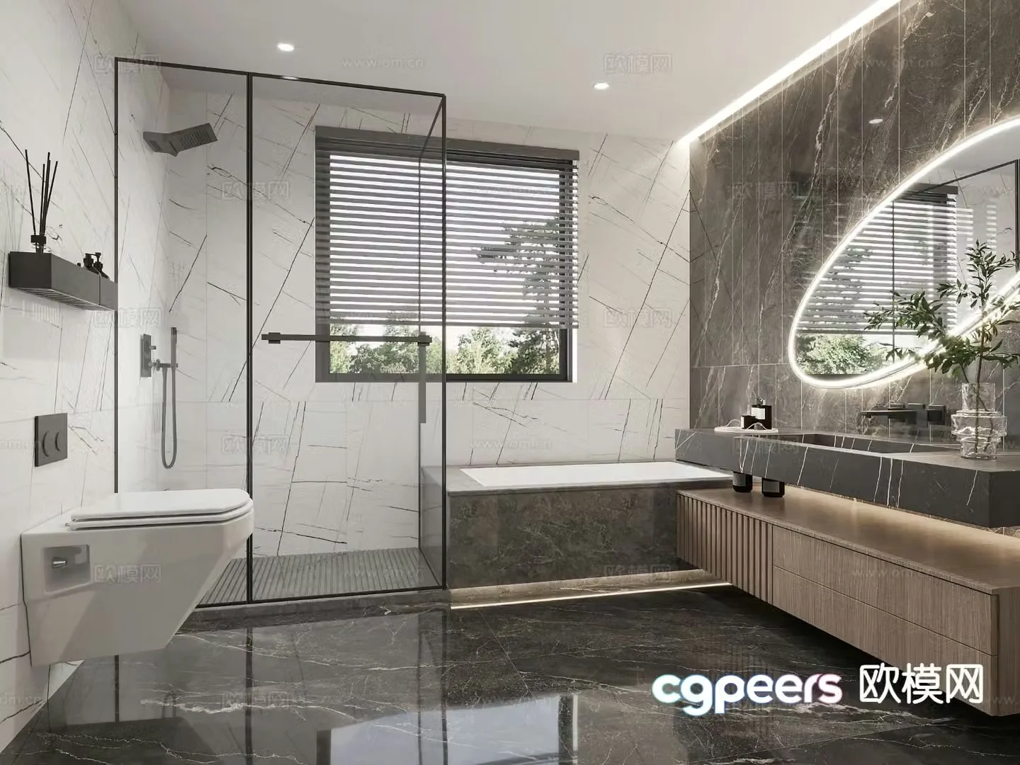 Modern bathroom bathroom 3d model