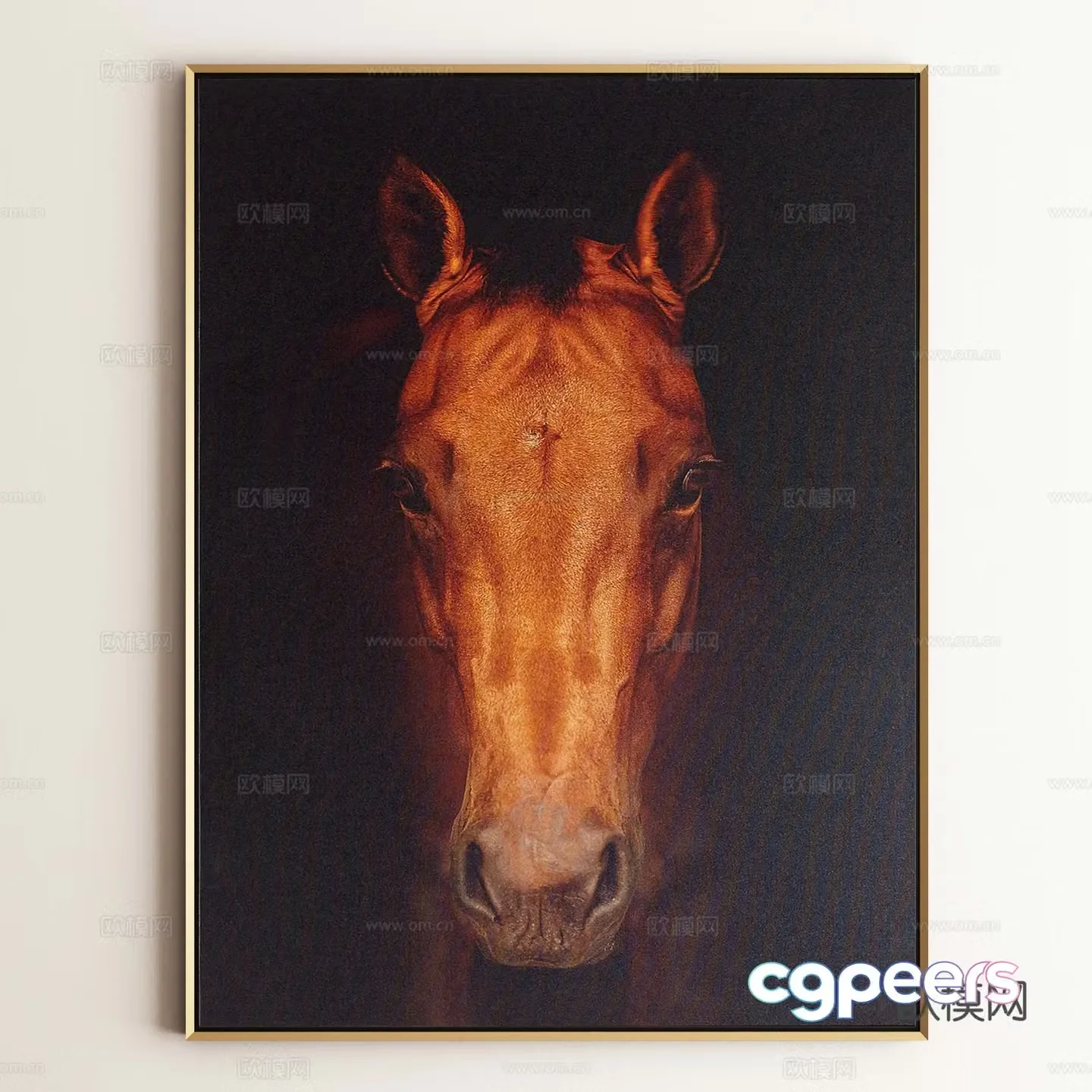 Modern decorative painting horse hanging painting 3d model