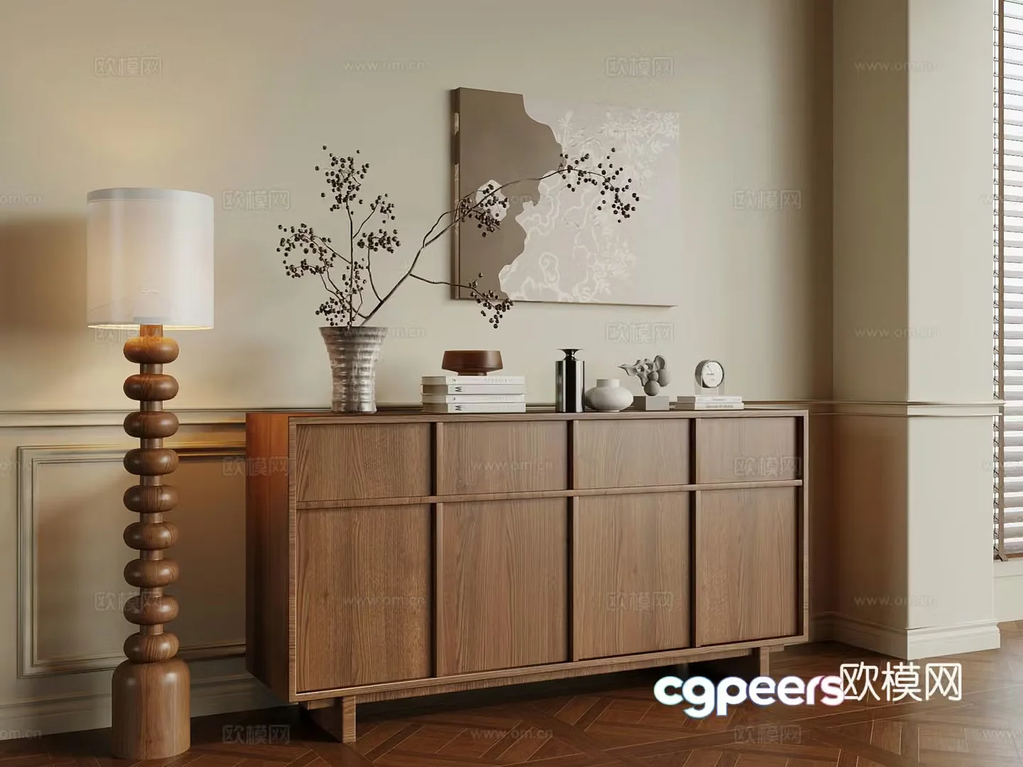 Medieval style entrance cabinet 3D model