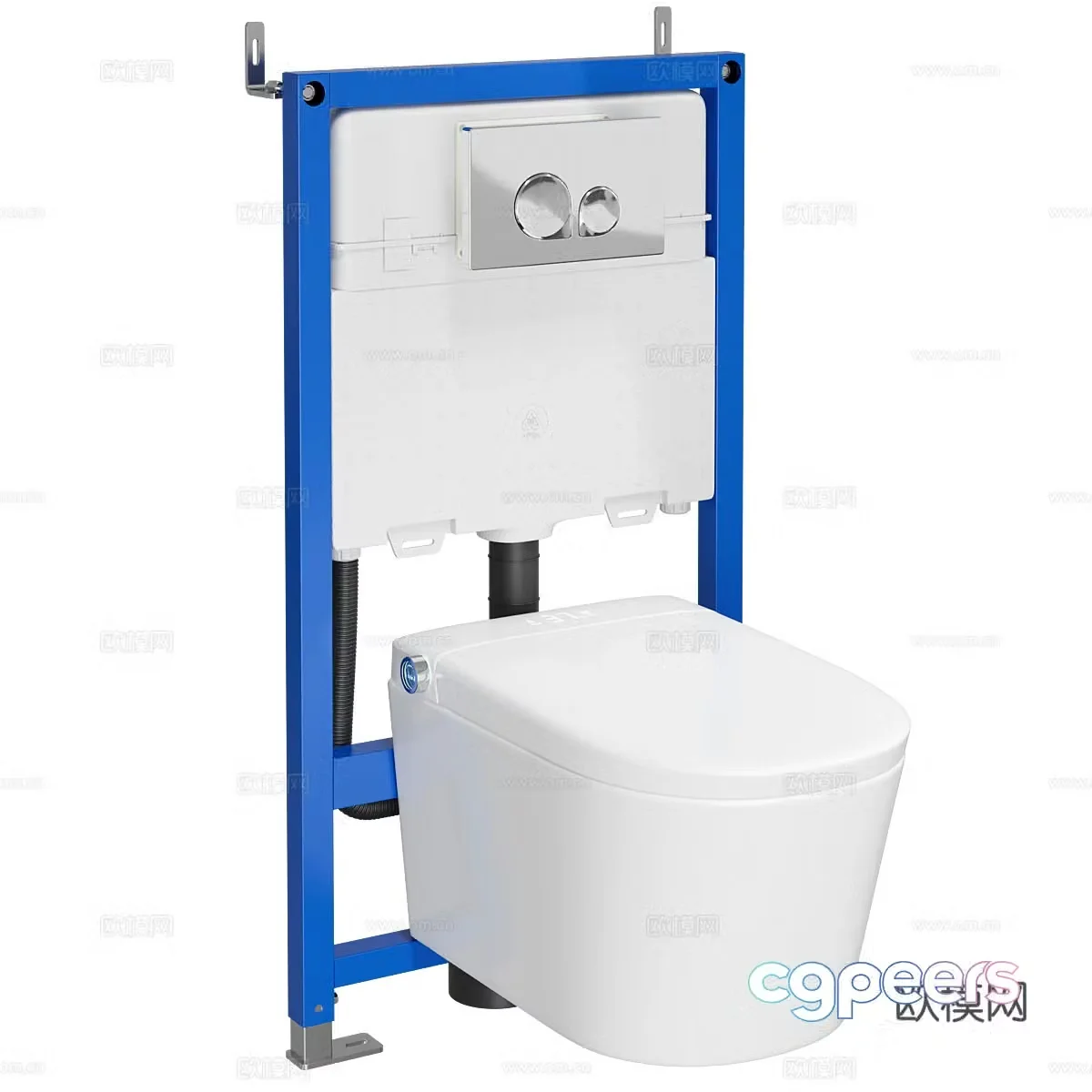 Modern smart toilet 3d model