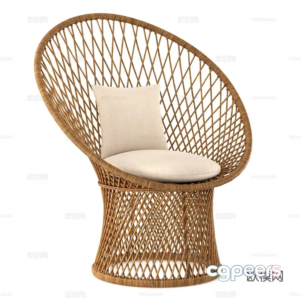 Wasabi Bamboo Weaving Chair Bamboo Weaving Chair Chair Leisure Chair 3D Model
