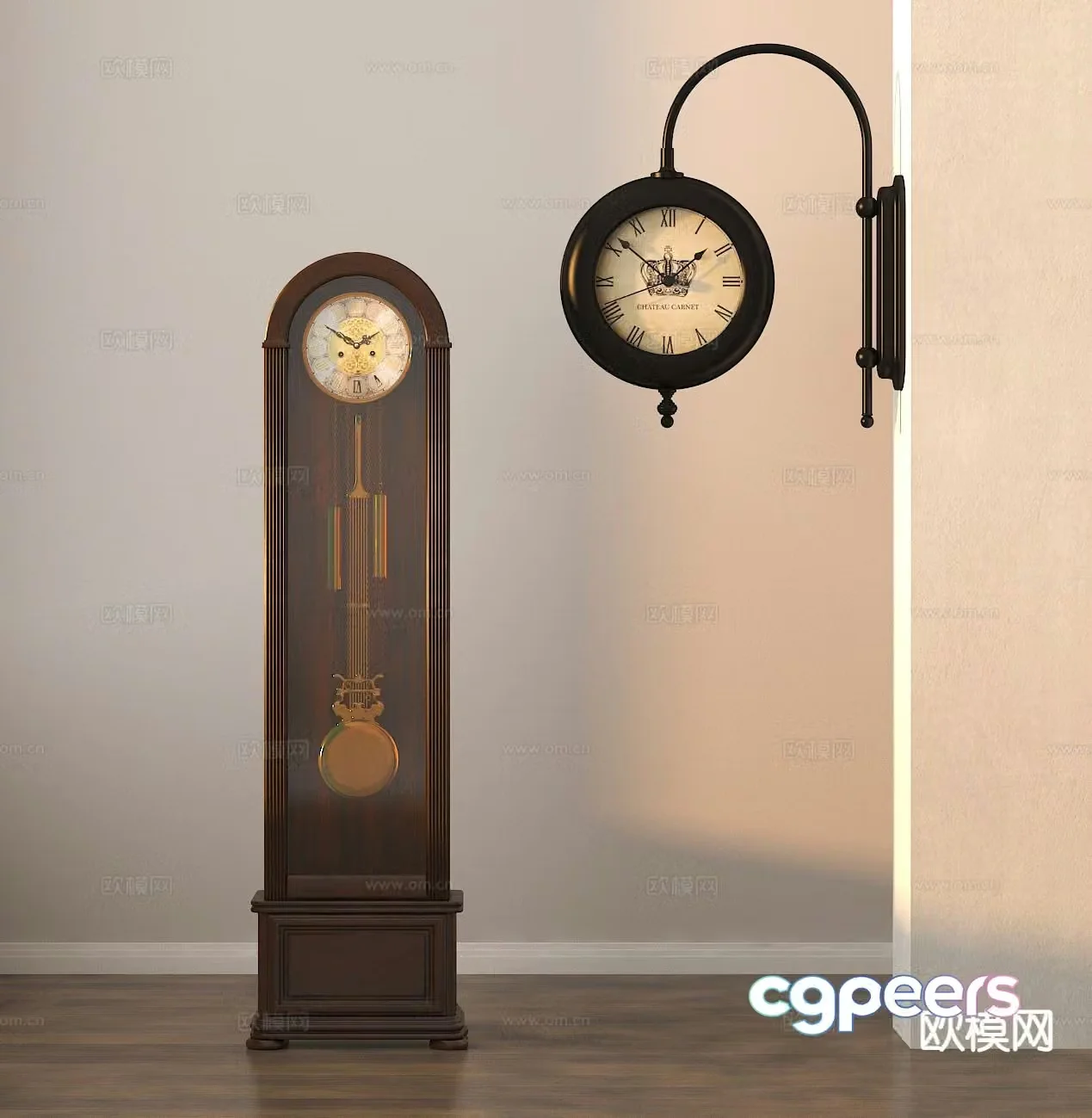 Floor clock table clock pendulum clock wall clock 3d model