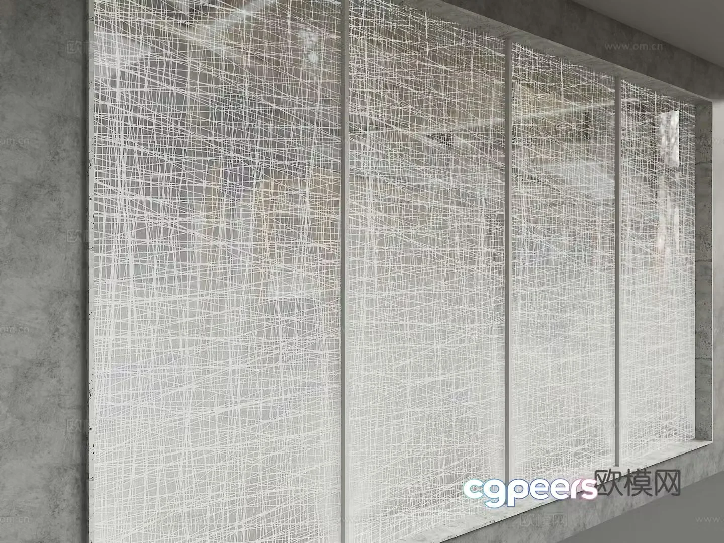 Modern glass partition 3d model