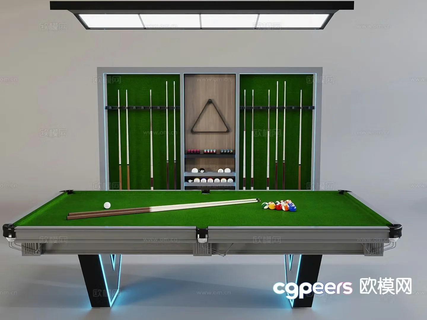 Modern pool table billiards 3d model