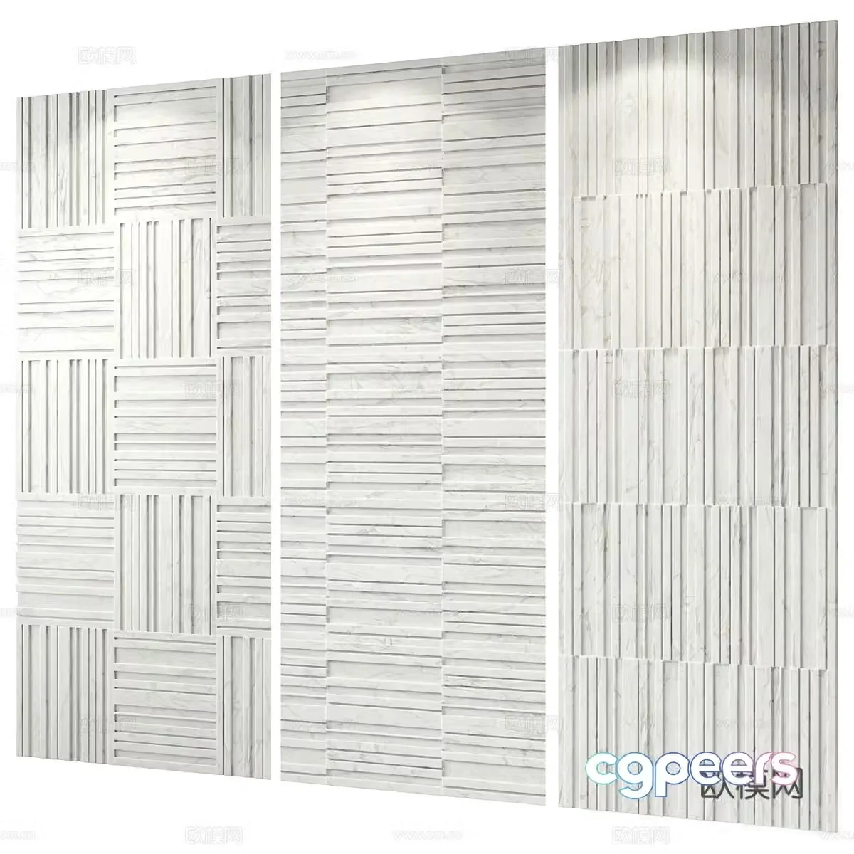 Cultural stone striped tiles stone tiles 3d model