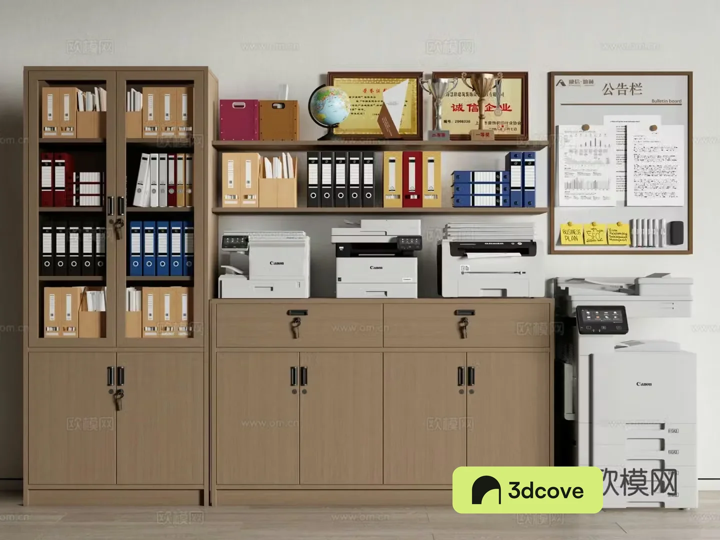 Modern printer copier file cabinet