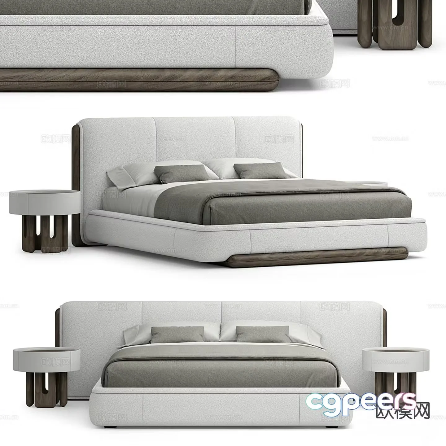 Luzaro Italian double bed 3d model