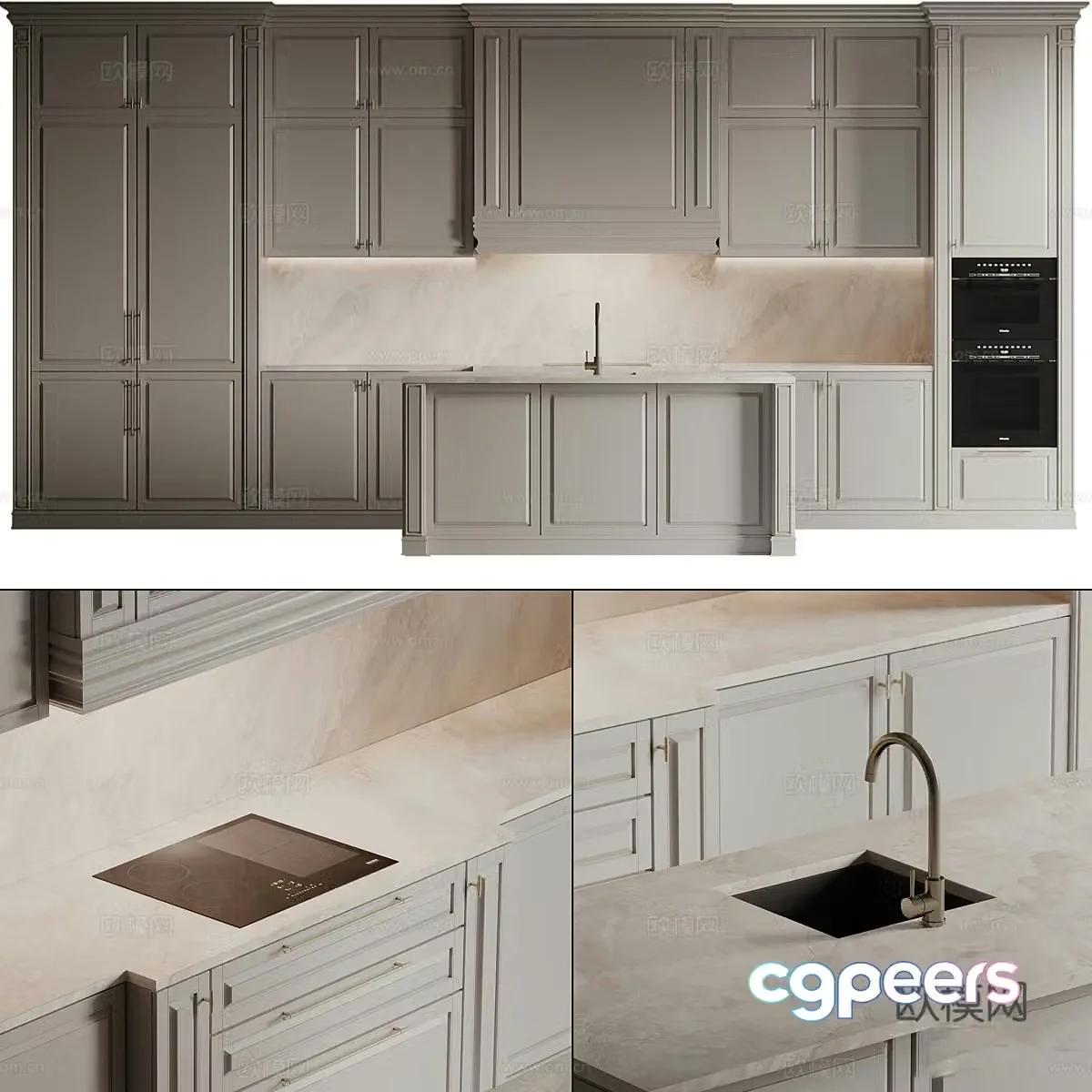 Modern American simple cabinet 3d model