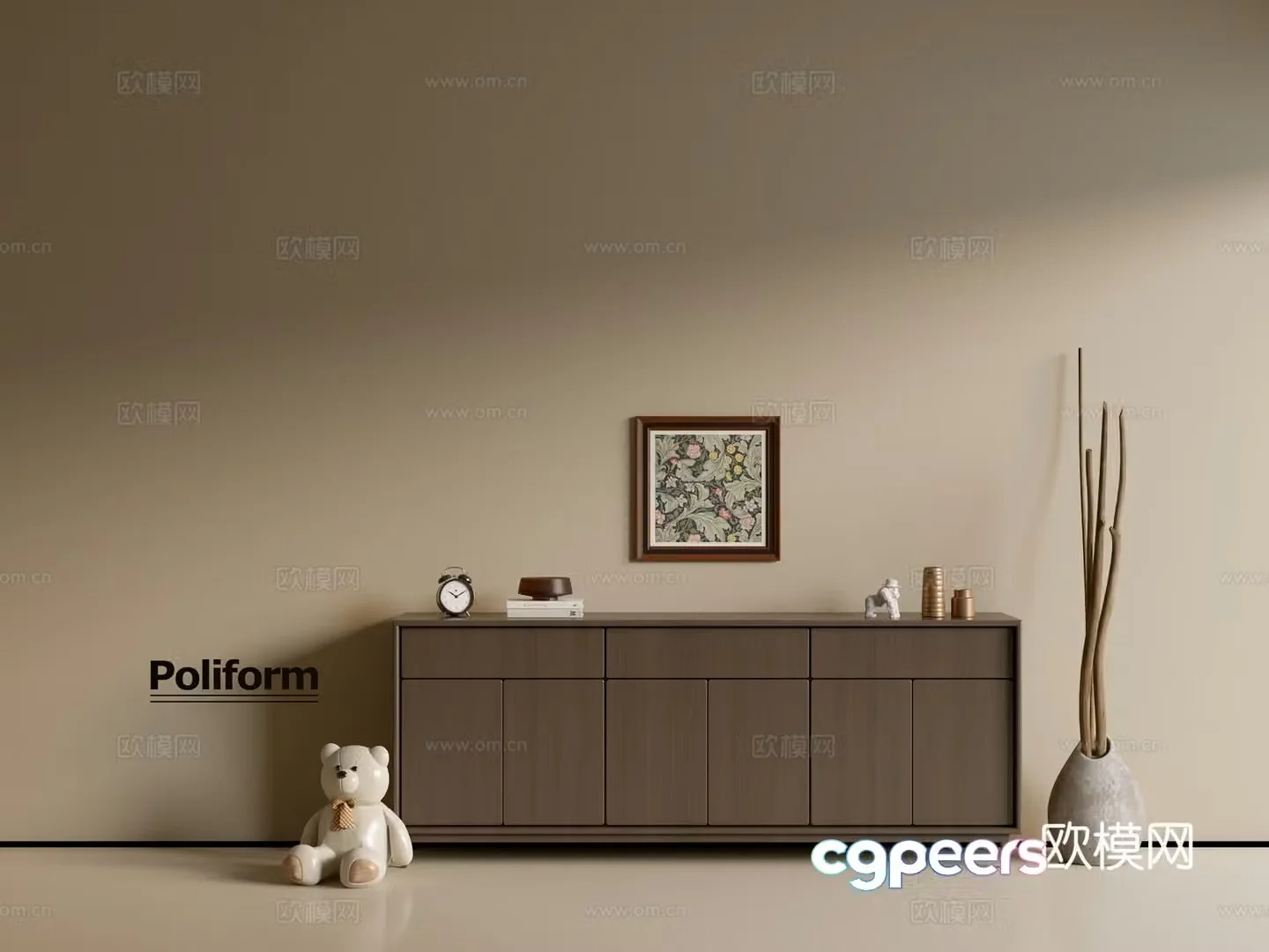 Modern wood grain cabinet ins wind minimalist wind cabinet whole cabinet sideboard balcony cabinet storage 3D model